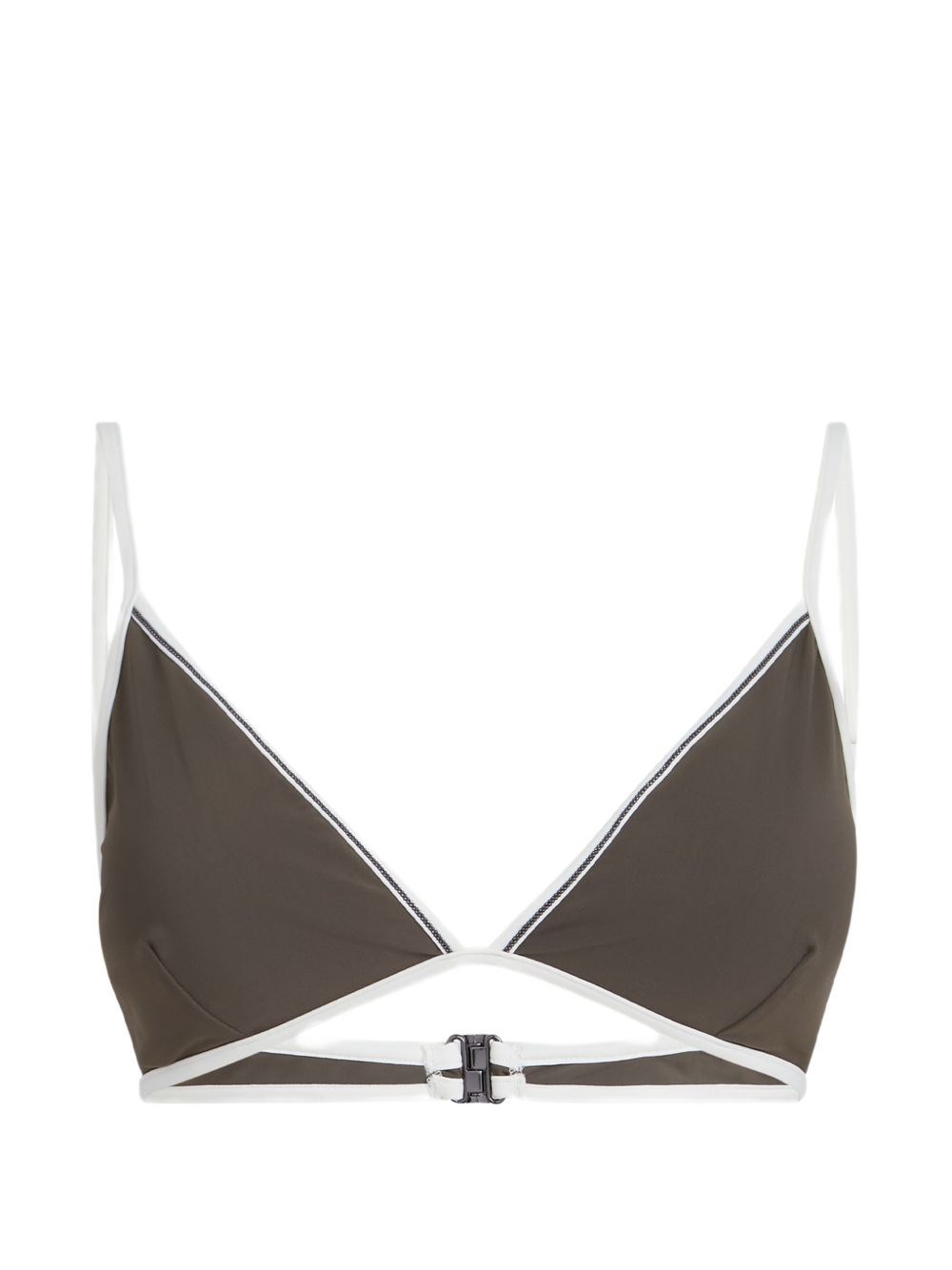 Brunello Cucinelli Triangle Bikini Top In Green
