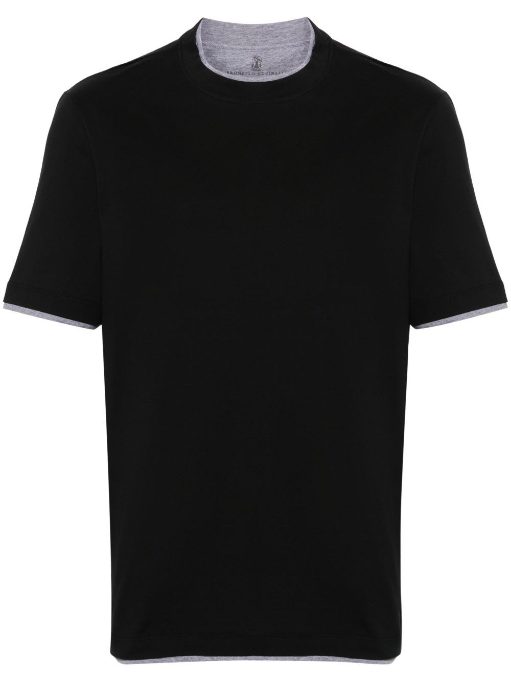 Brunello Cucinelli Layered-effect Crewneck T-shirt In Black