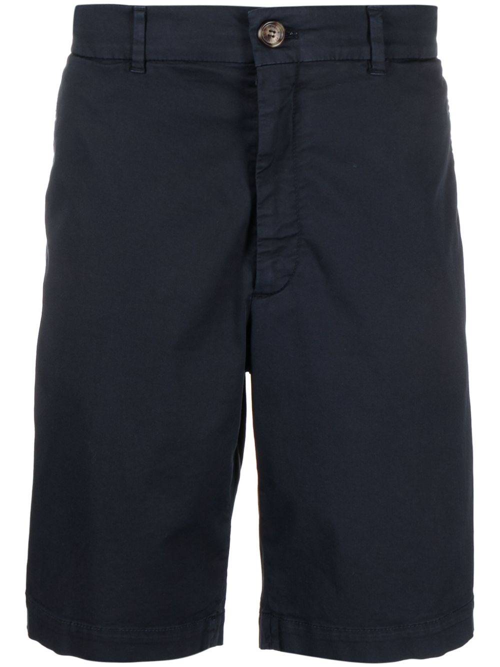 Brunello Cucinelli Men Cotton Bermuda Shorts In Blue