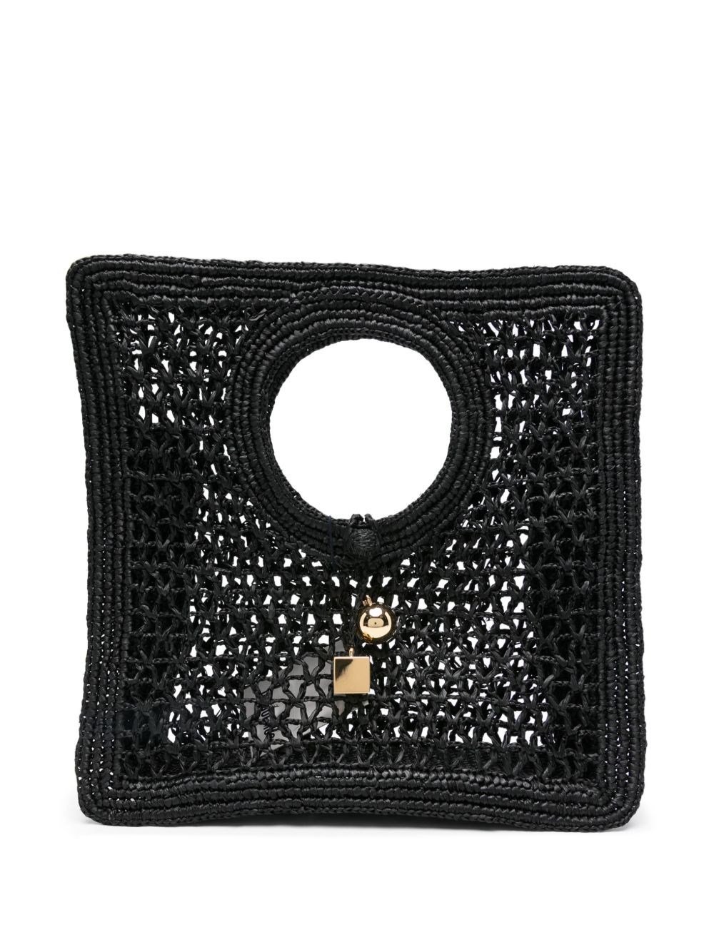 JACQUEMUS Le Petit Carre Spiaggia Rafia Handbag