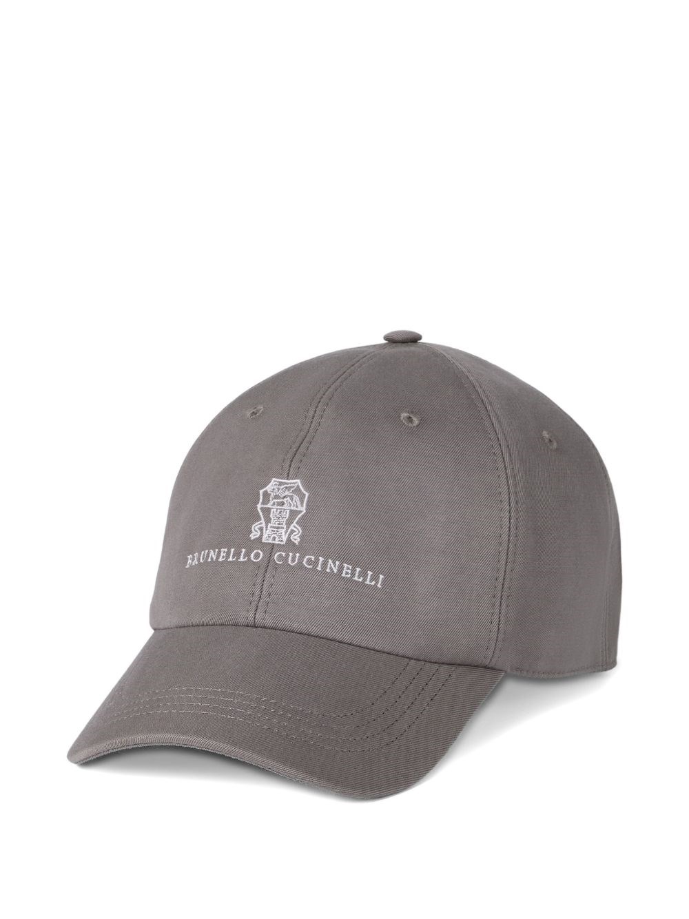 Brunello Cucinelli Logo Cap Featuring Curved Brim And Eyelet Vents In Gray