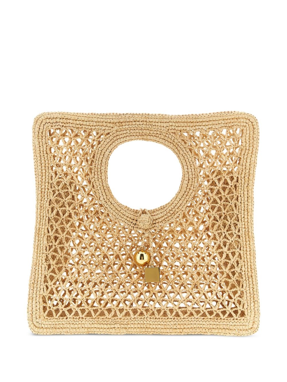 JACQUEMUS Le Petit Carre Spiaggia Rafia Handbag