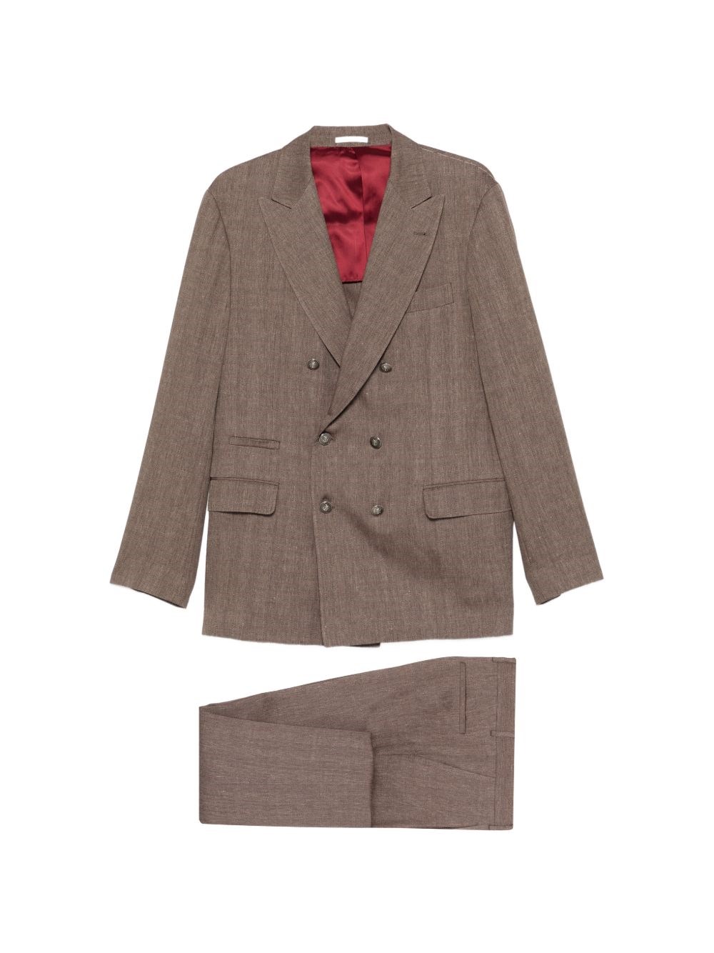 Brunello Cucinelli Wool And Linen Double-Breasted Suit