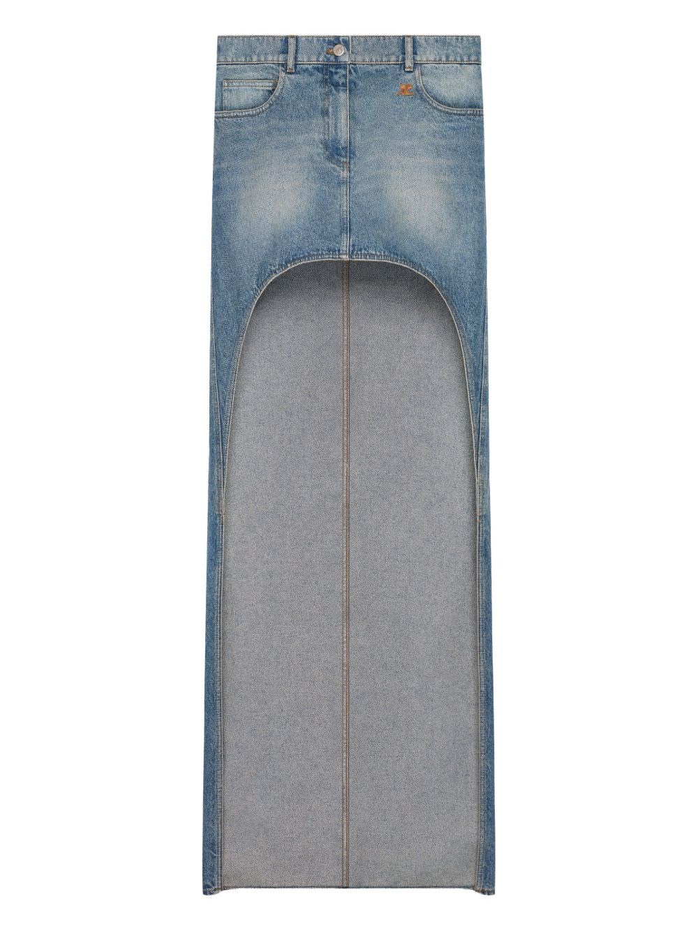 COURRÈGES Denim Cotton Skirt