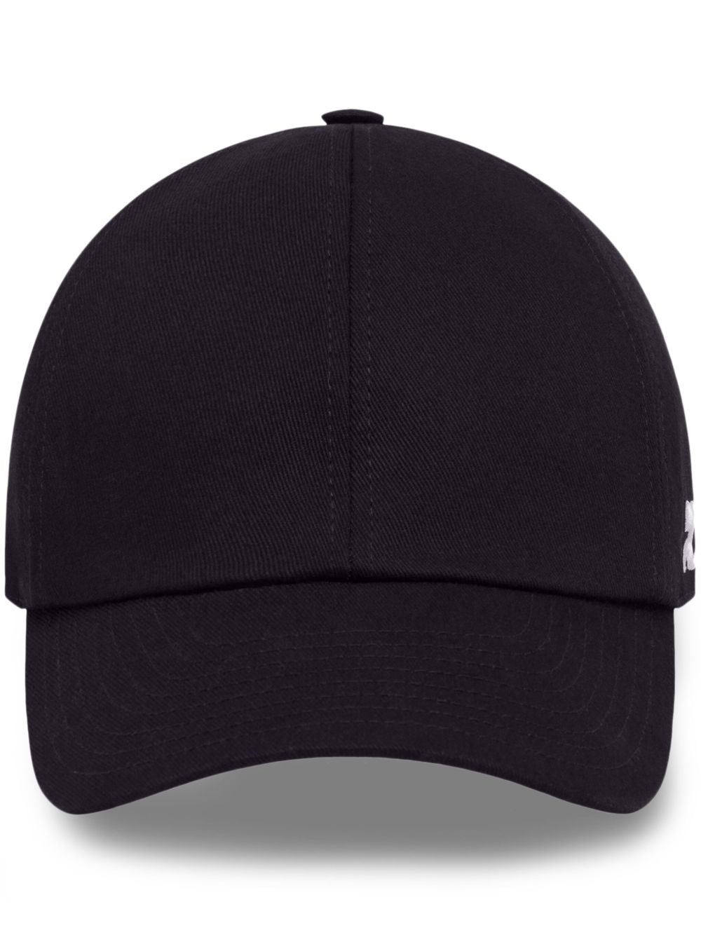 Courrèges Logo Cotton Baseball Cap In Black