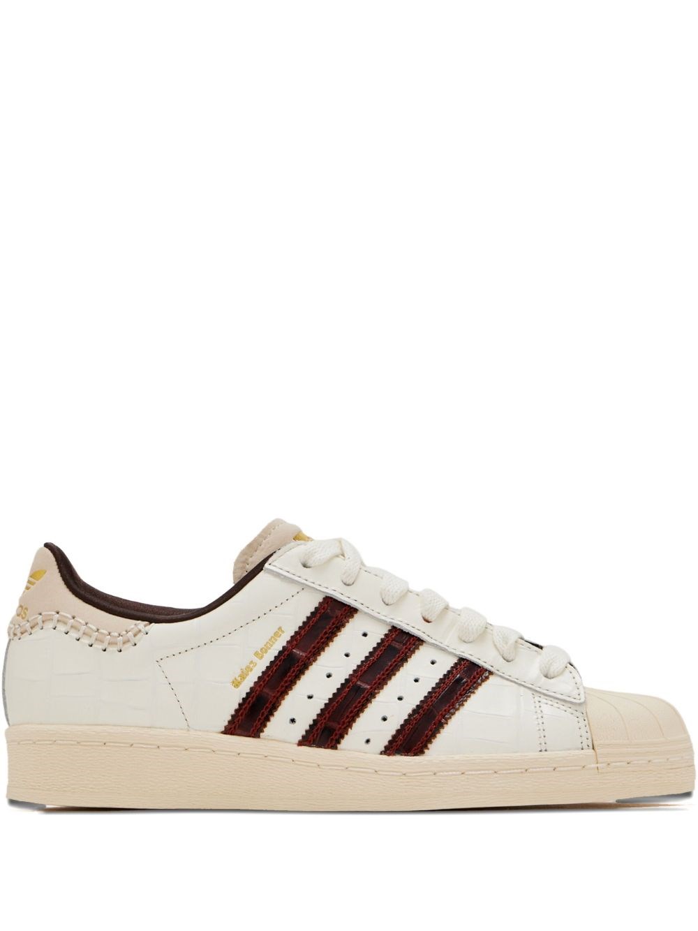Adidas Originals X Wales Bonner Superstar Croc-embossed Leather Sneakers In White