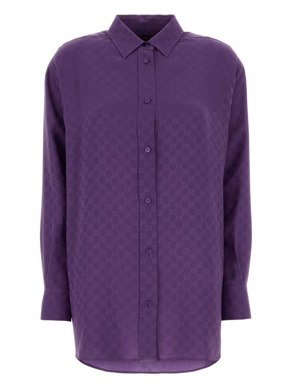Gucci Silk Oversized Shirt In Purple
