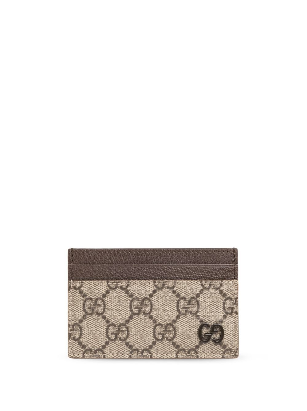 Gucci Men Gg Supreme Fabric And Leather Card Holder In Multi