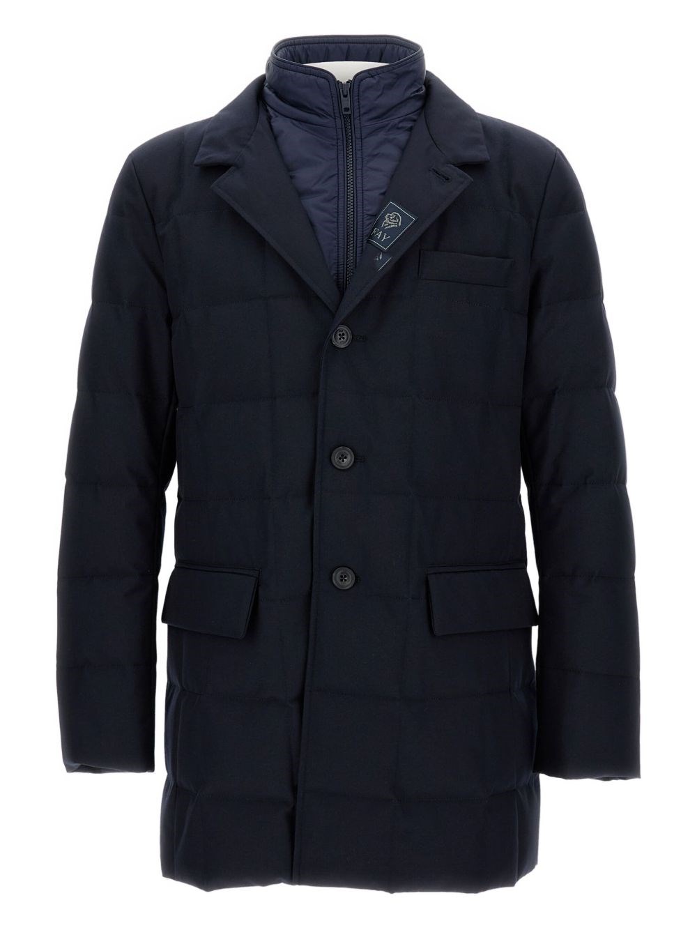 Fay Double-breasted Down Jacket In Blue