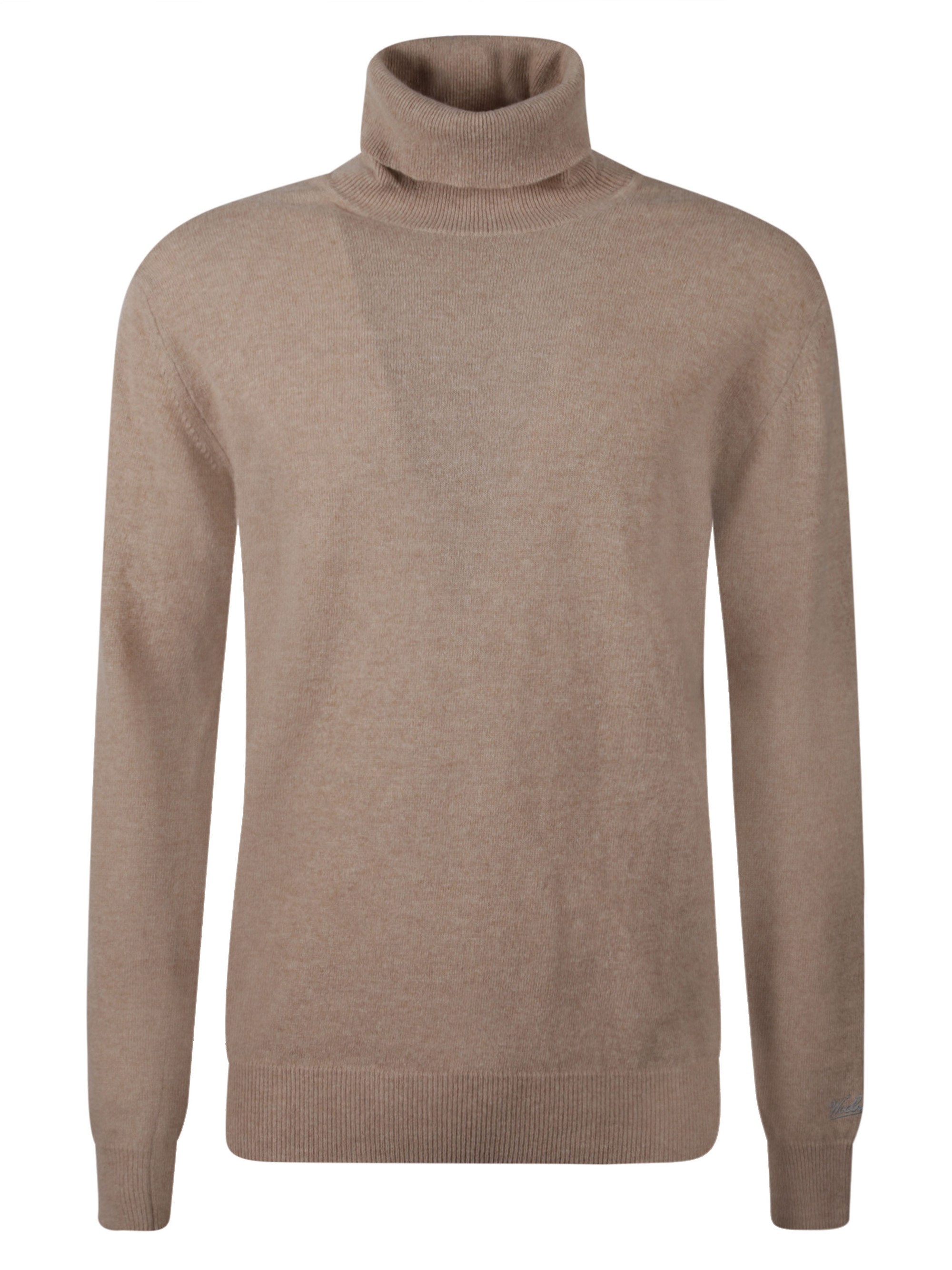 Woolrich Turtleneck Knitwear With Ribbed Cuffs And Hem In Neutral