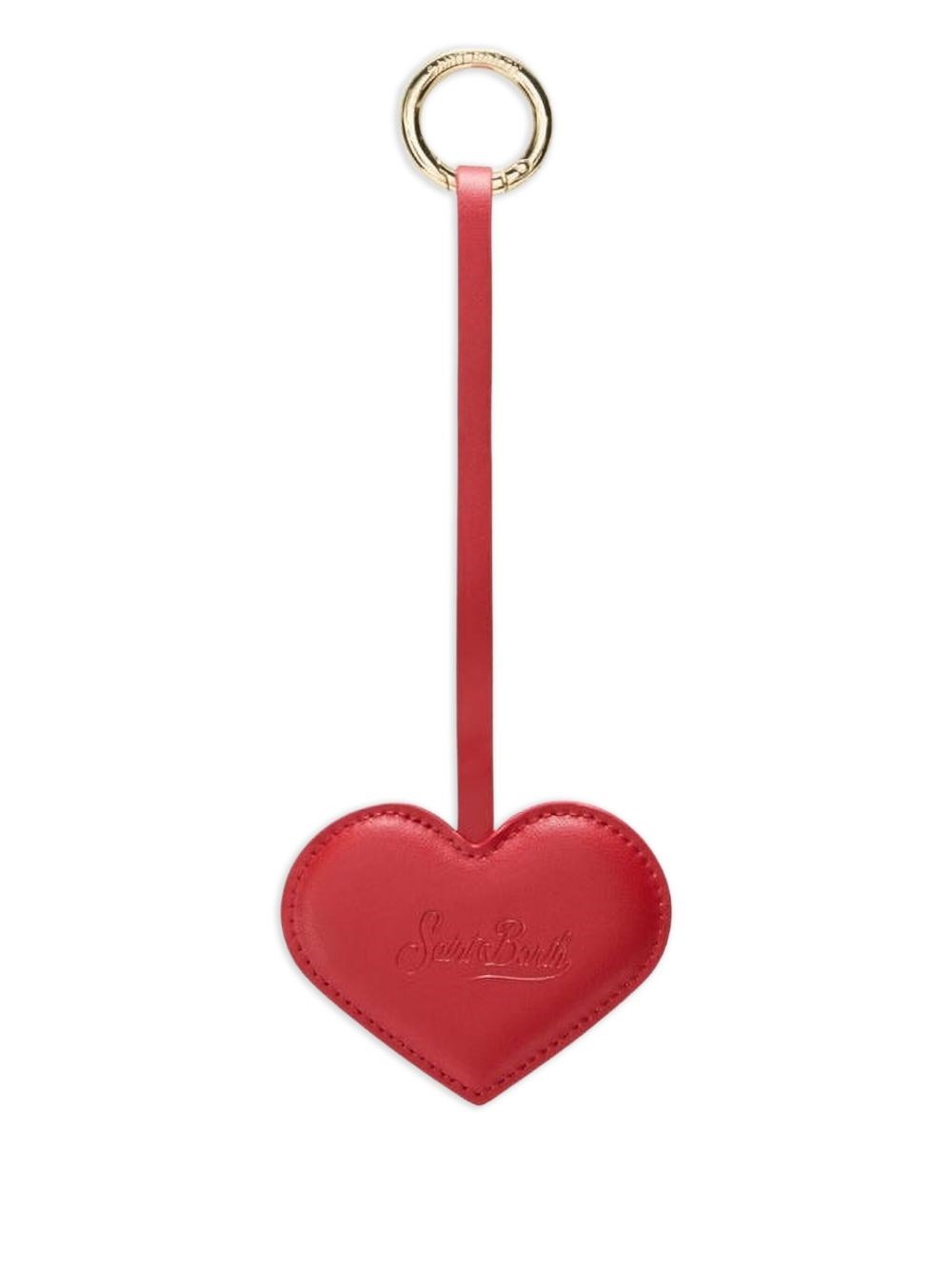Mc2 Saint Barth Leather Heart Charm Bag In Red