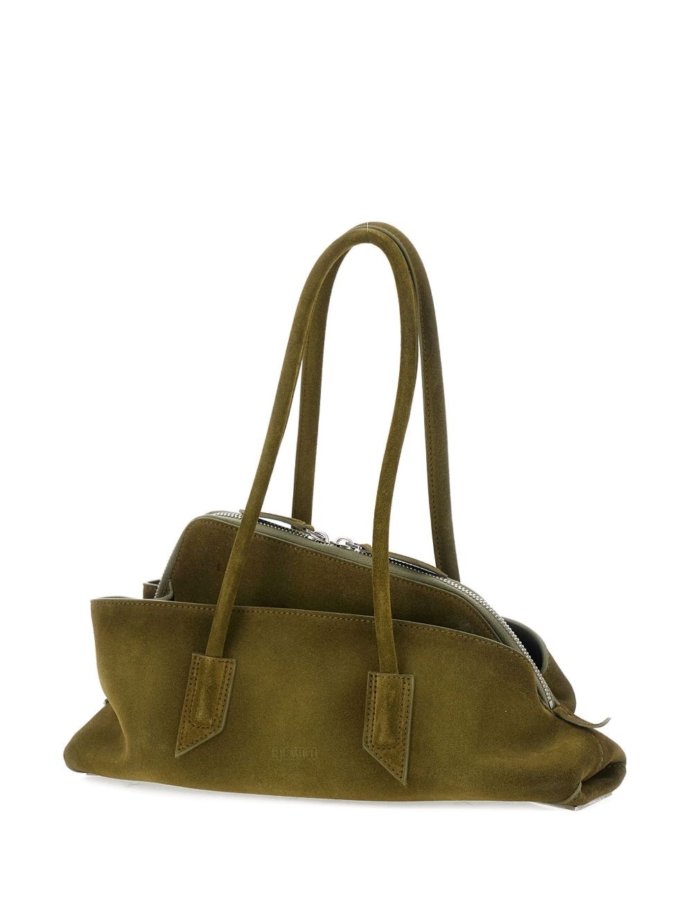 Attico The La Passeggiata Small Leather Shoulder Bag In Green