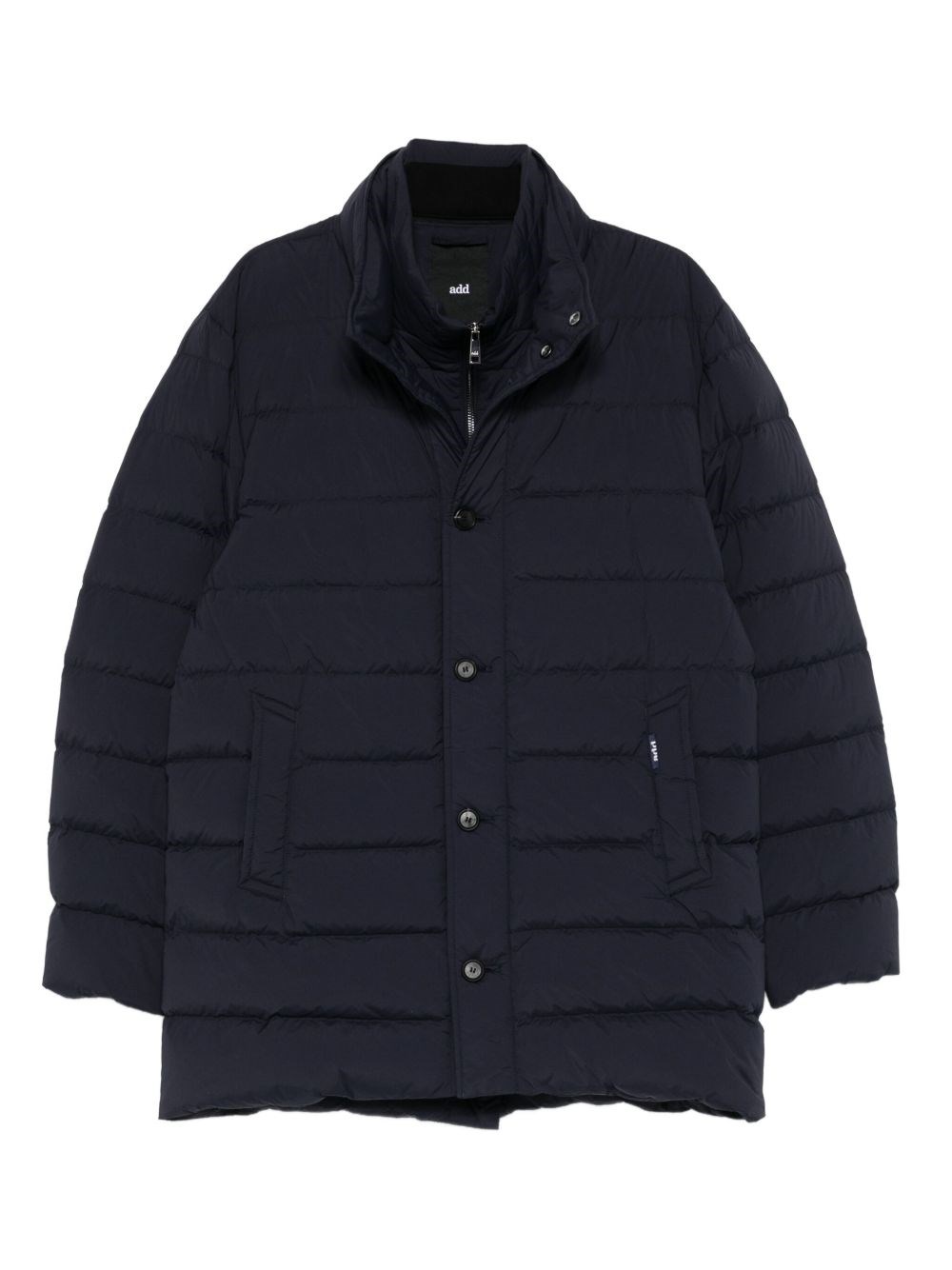 Add Down Jacket With Logo In Blue