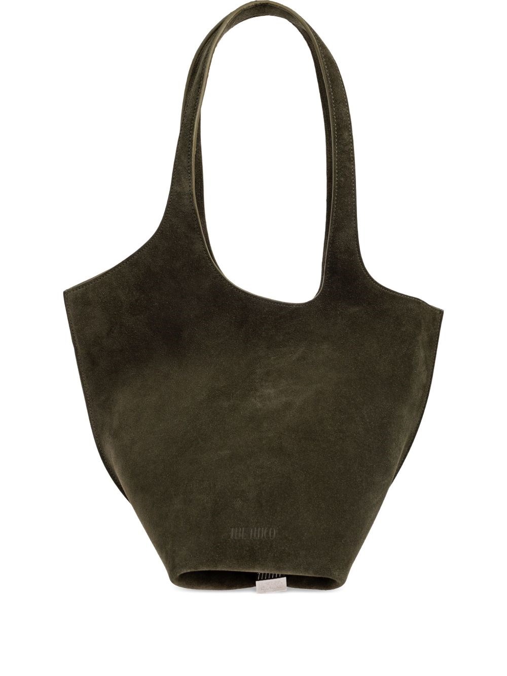 Attico Medium Leather Shoulder Bag With Dual Handles In Green