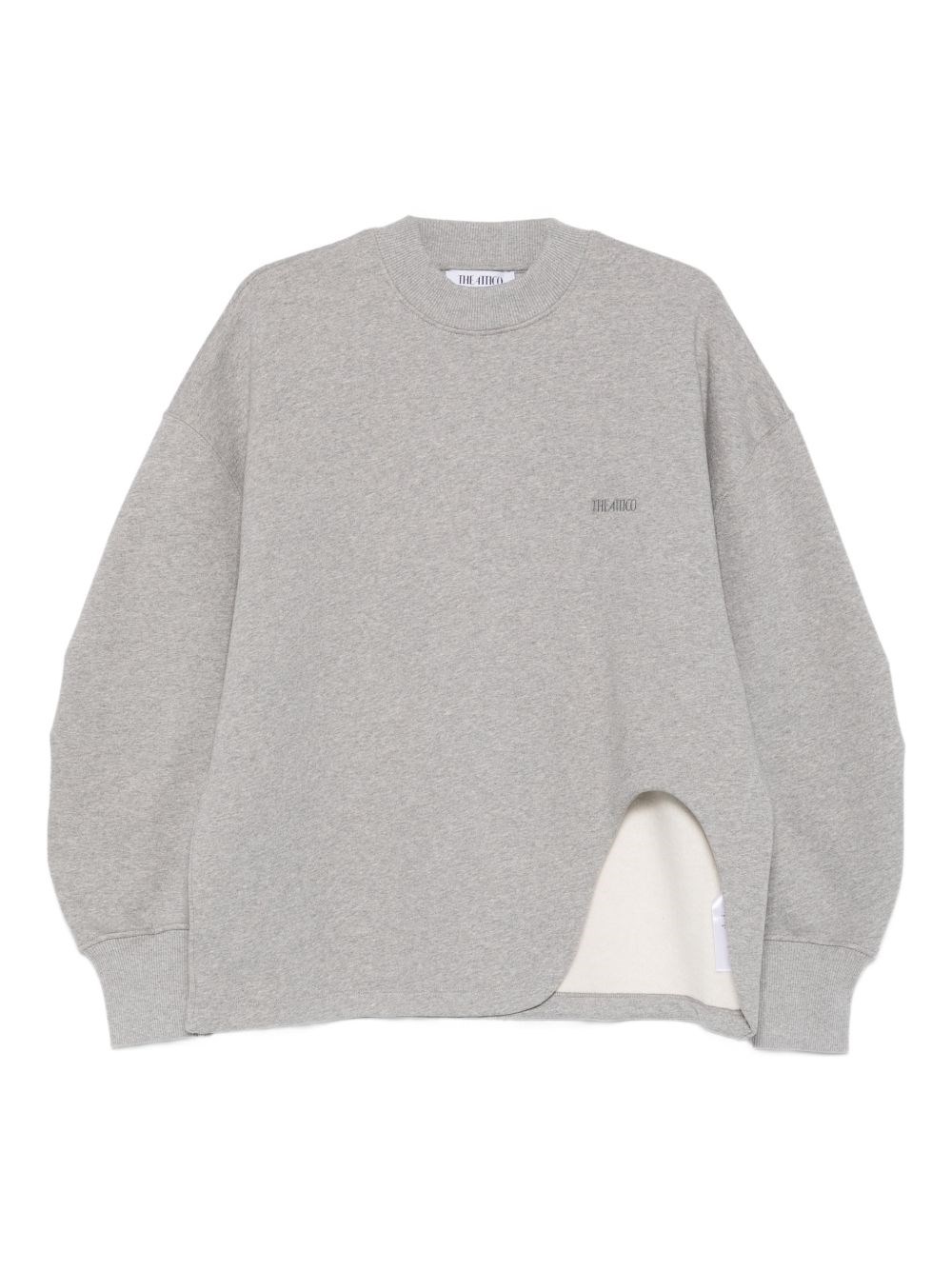 Attico The Asymmetric Cotton Sweatshirt In Gray