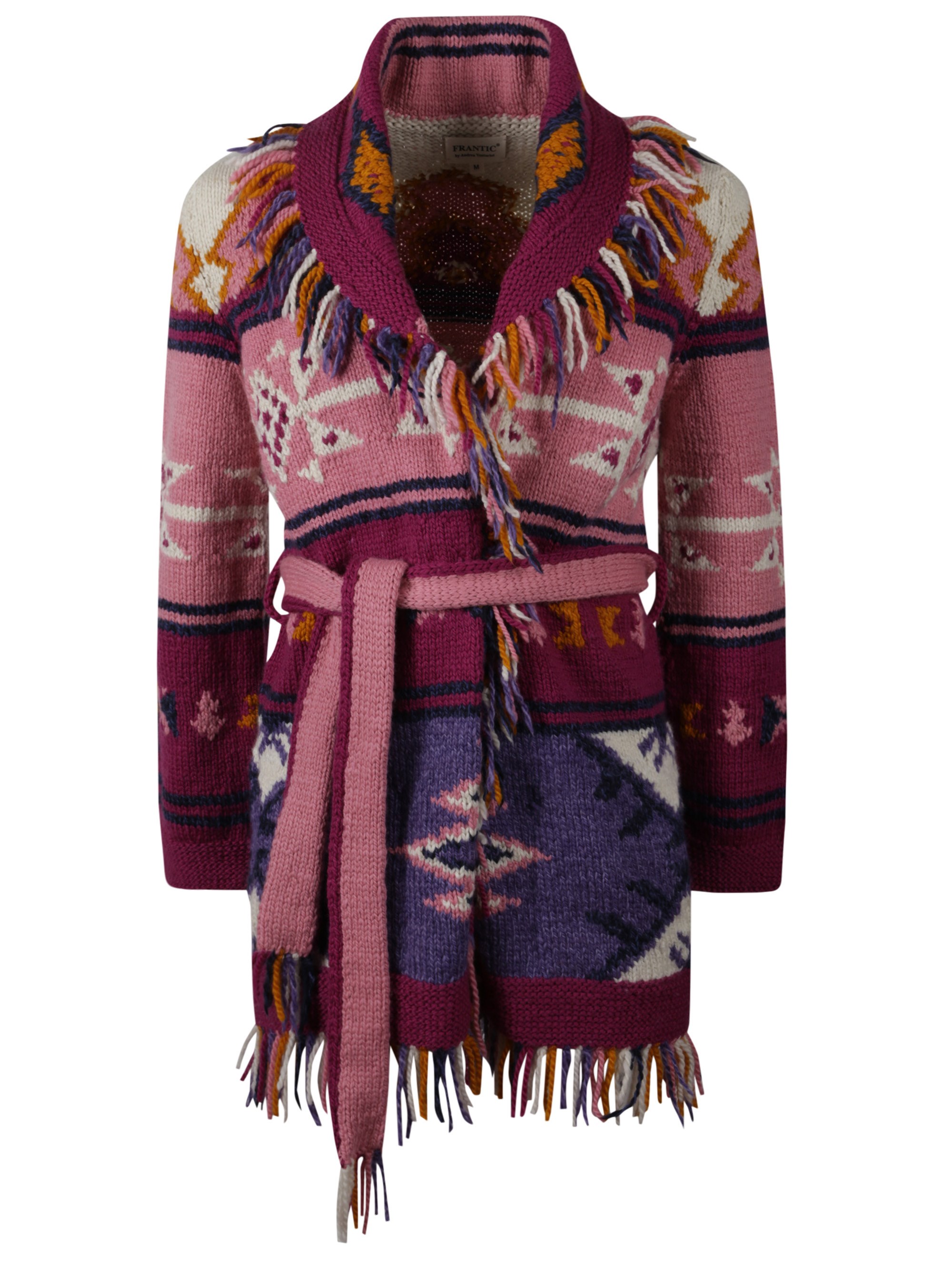 Frantic Passion Fruit Cardigan With Belt In Pink