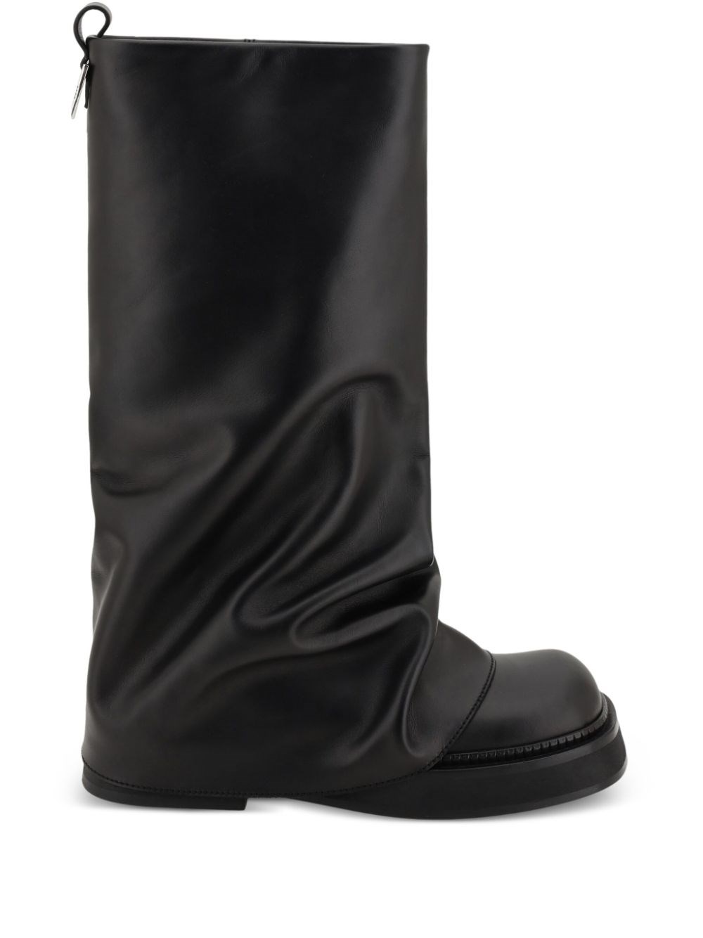 Attico The Robin Leather Boots In Black