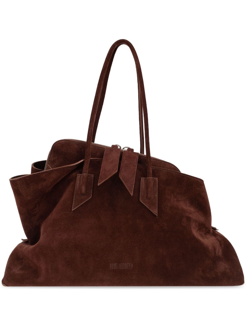 Attico The  La Passeggiata Leather Shoulder Bag In Brown