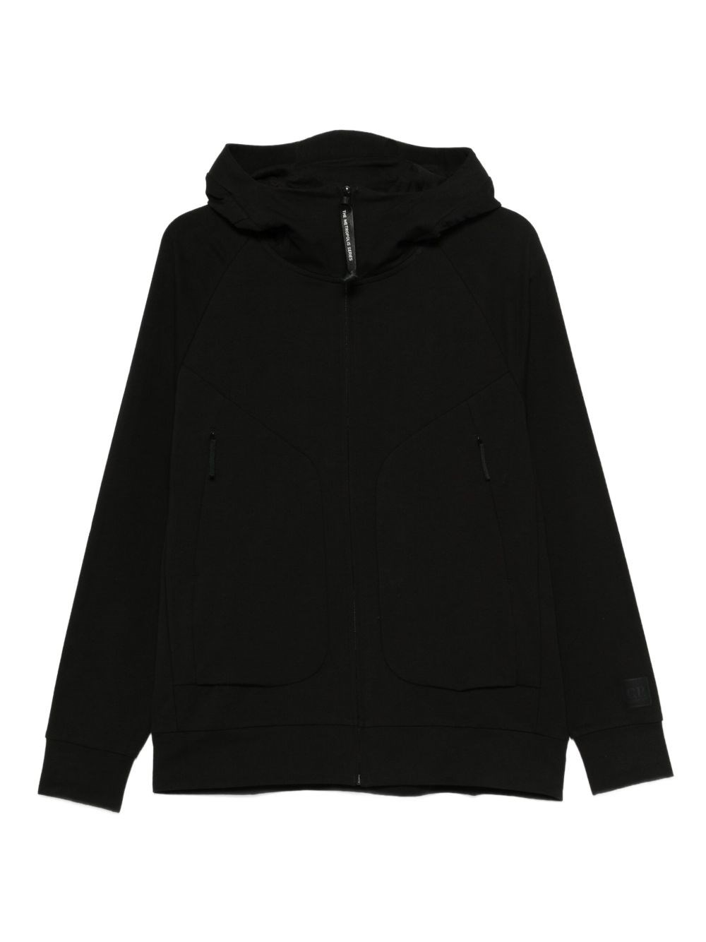 C.p. Company Sweatshirts Hooded Open In Black