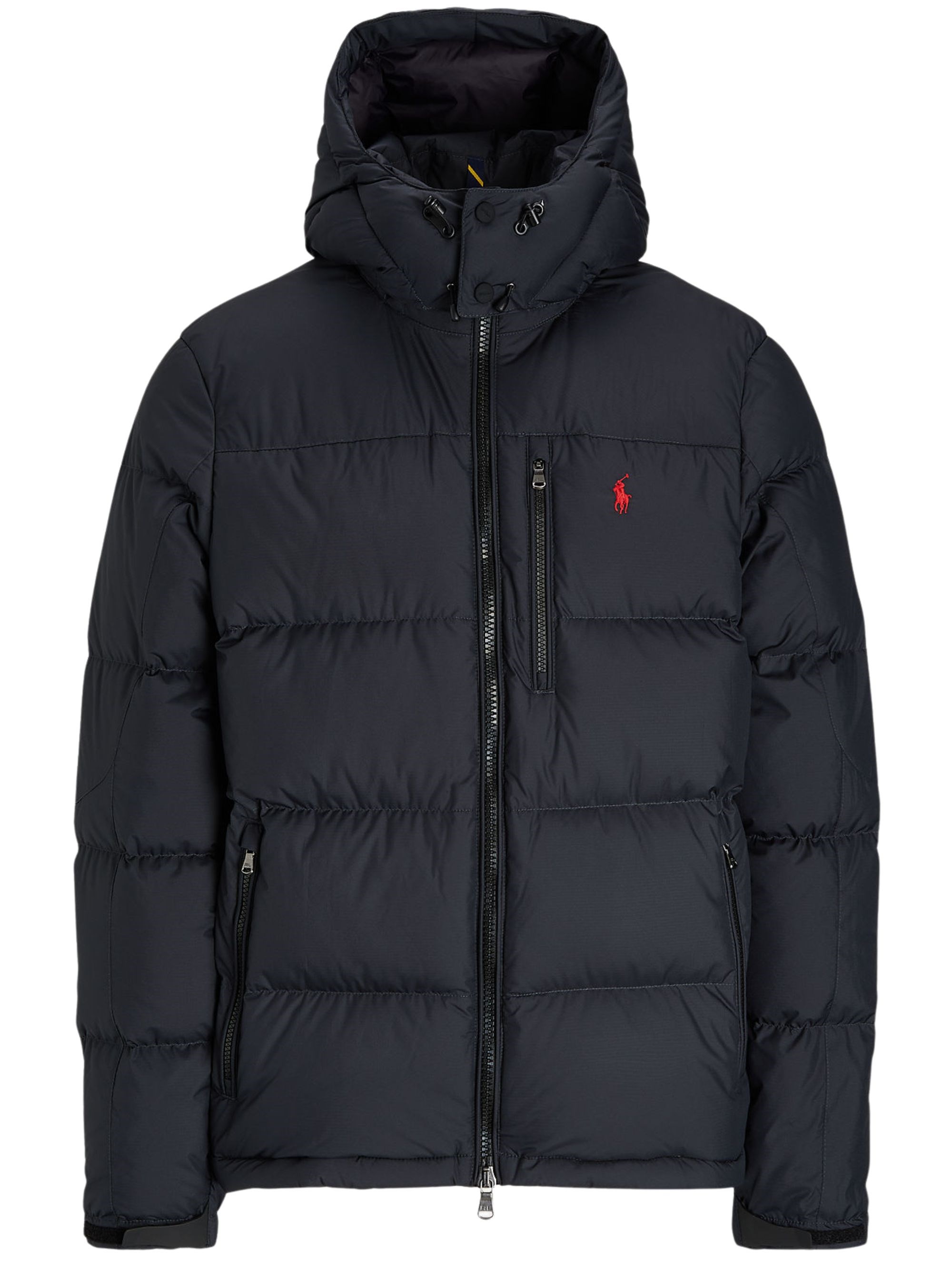 Polo Ralph Lauren Blue Down Jacket With Fixed Hood And Embroidered Pony Logo On Chest In Tech Fabric Man In Blue