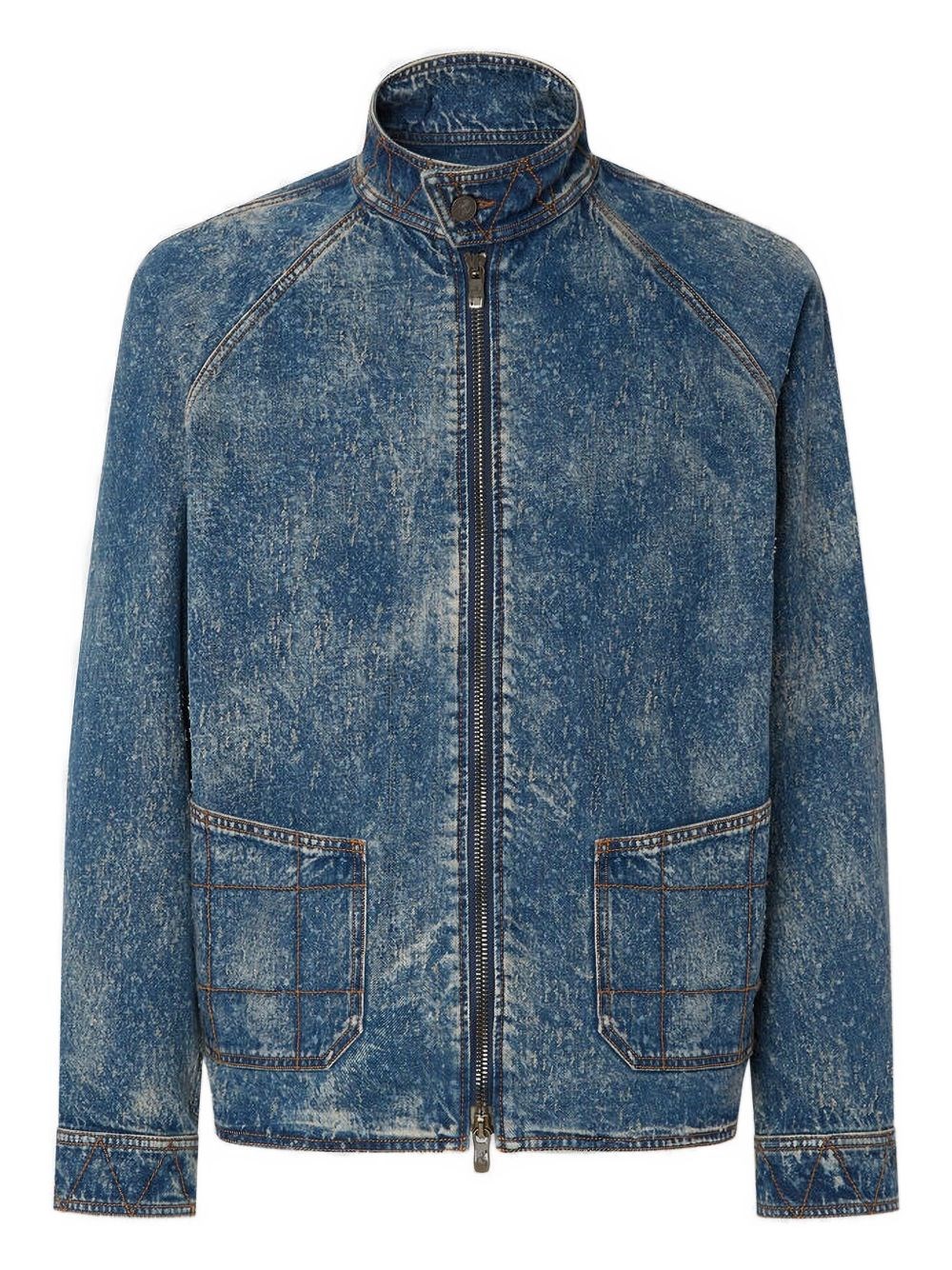 Ferrari Zip-fastening Denim Jacket In Blue