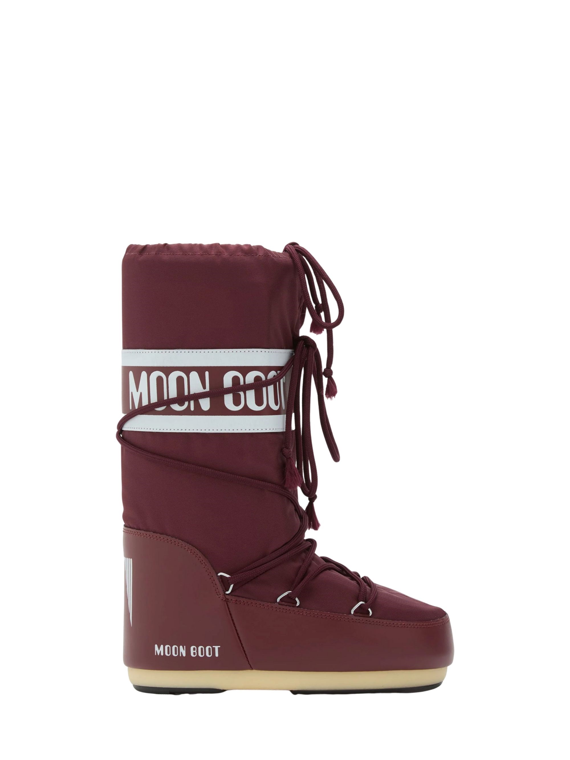 Moon Boot Burgundy Nylon And Synthetic Leather Icon Boots In Red