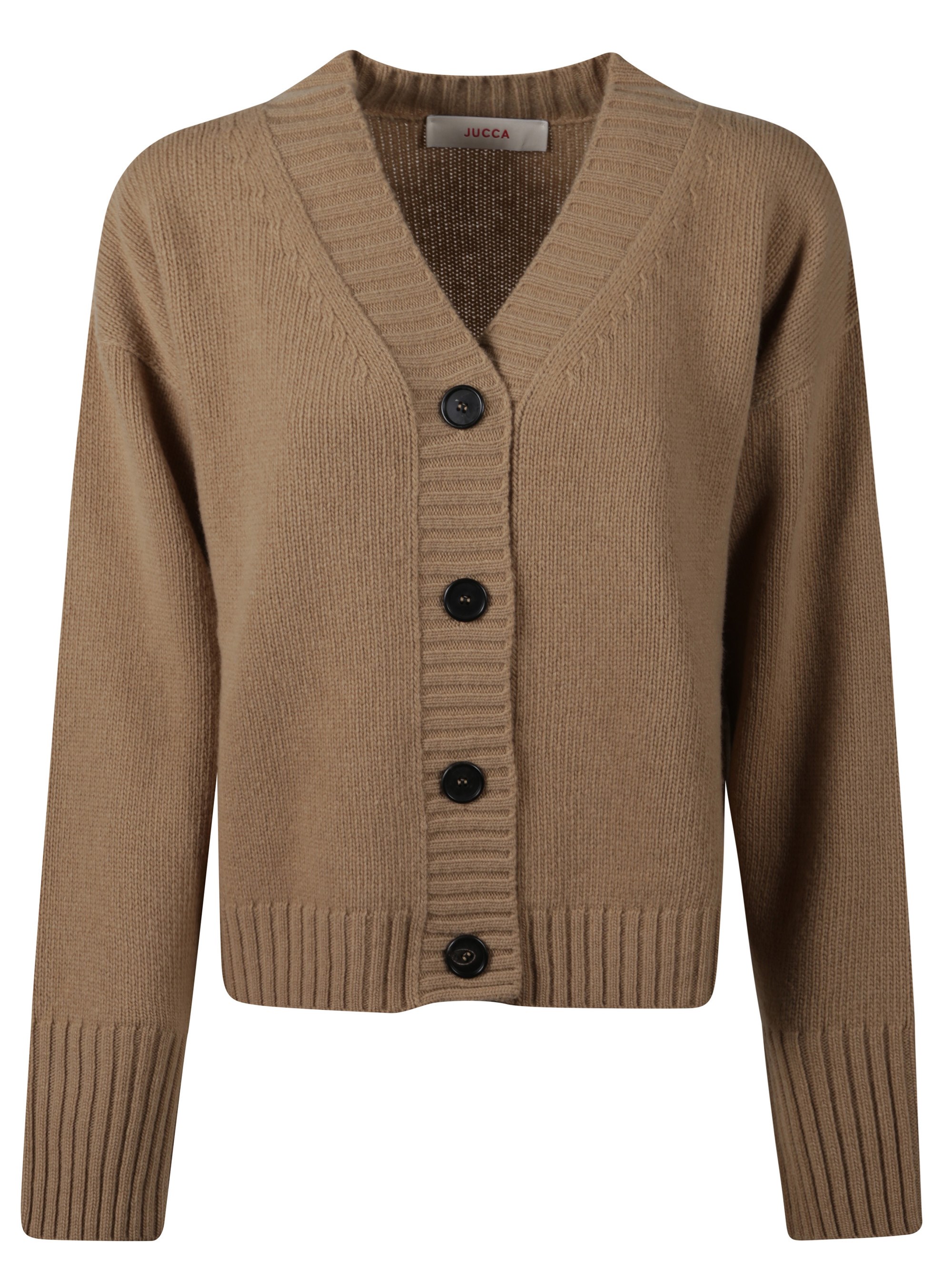 Jucca Button Cardigan In Brown