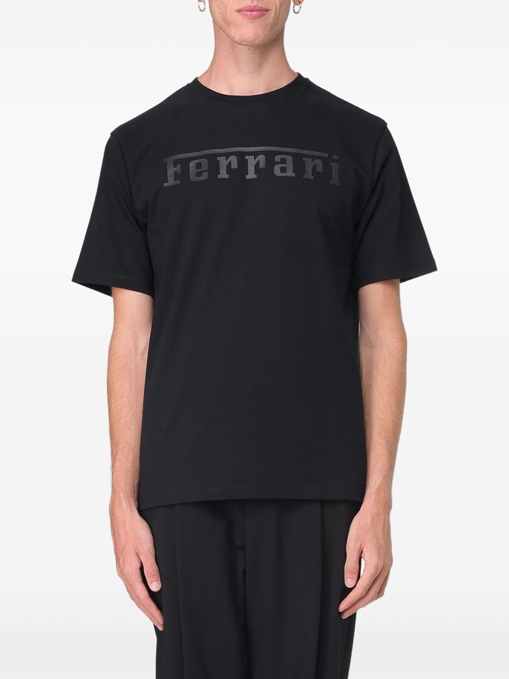 Ferrari Black Cotton T-shirt
