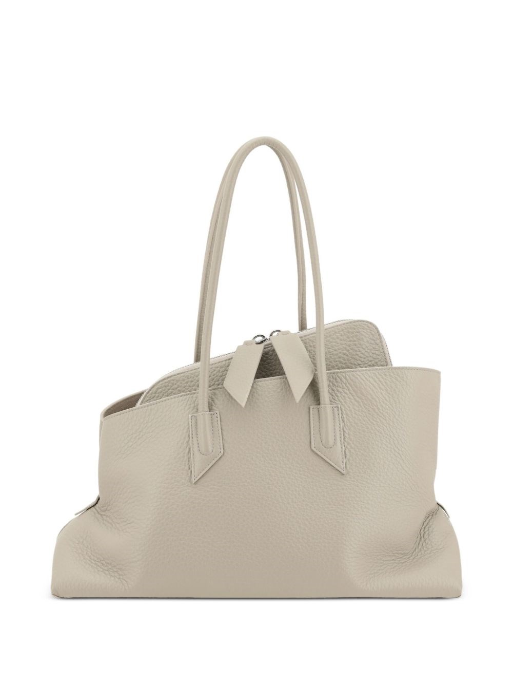 Attico The  La Passeggiata Leather Shoulder Bag In White