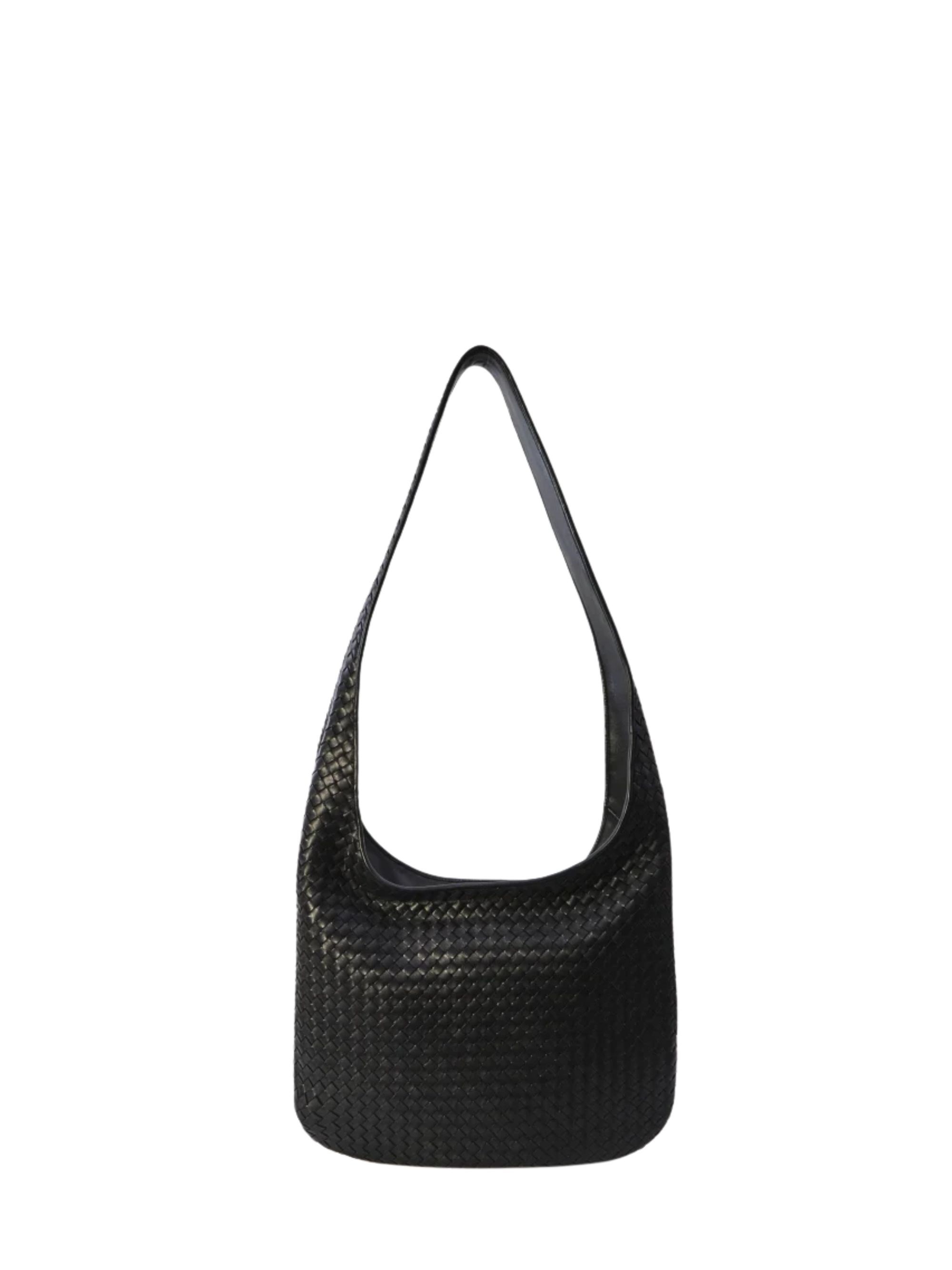 Bottega Veneta Barided Leather Shoulder Bag
