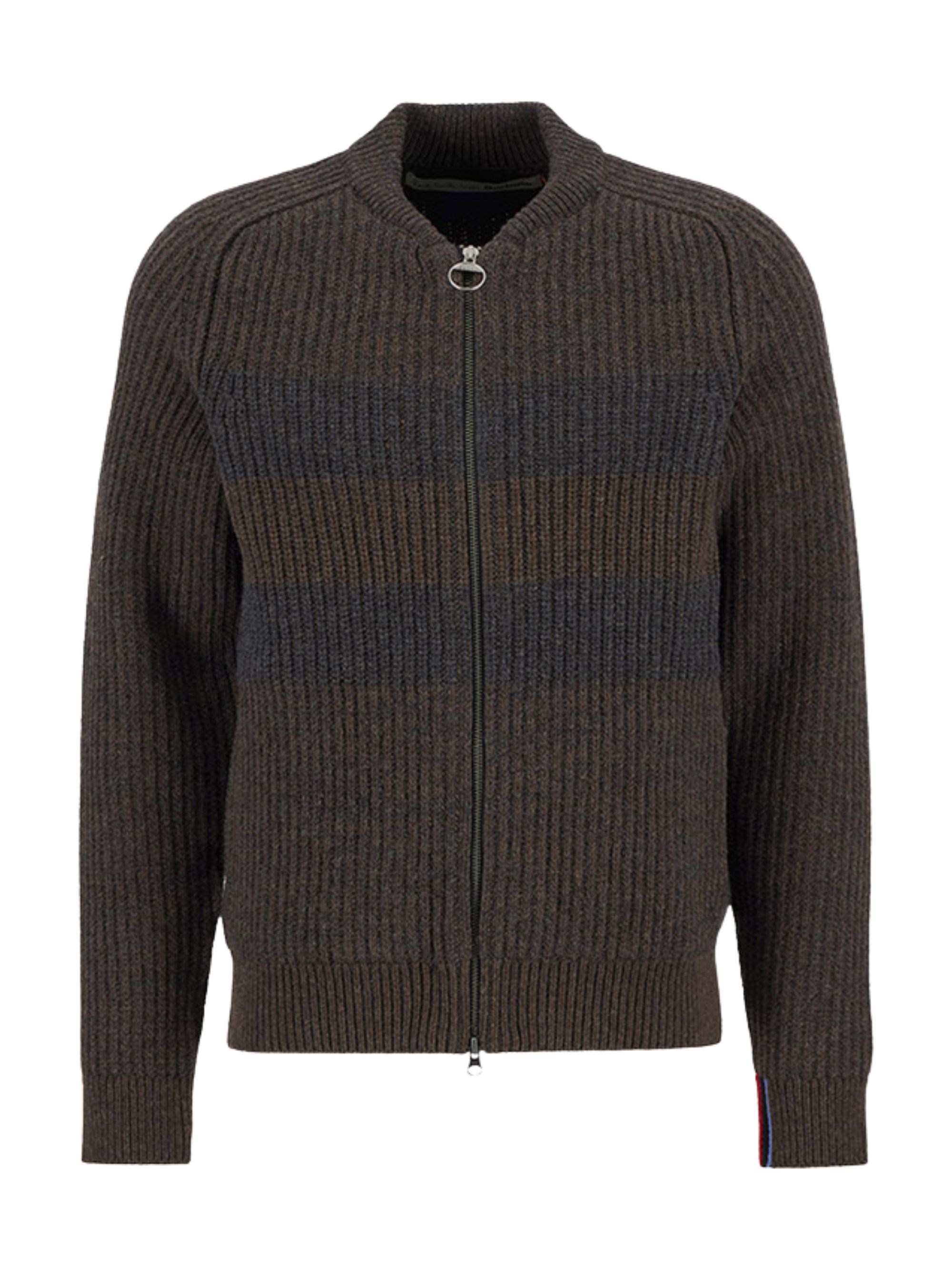Barbour X Paul Smith Knit Bomber In Brown
