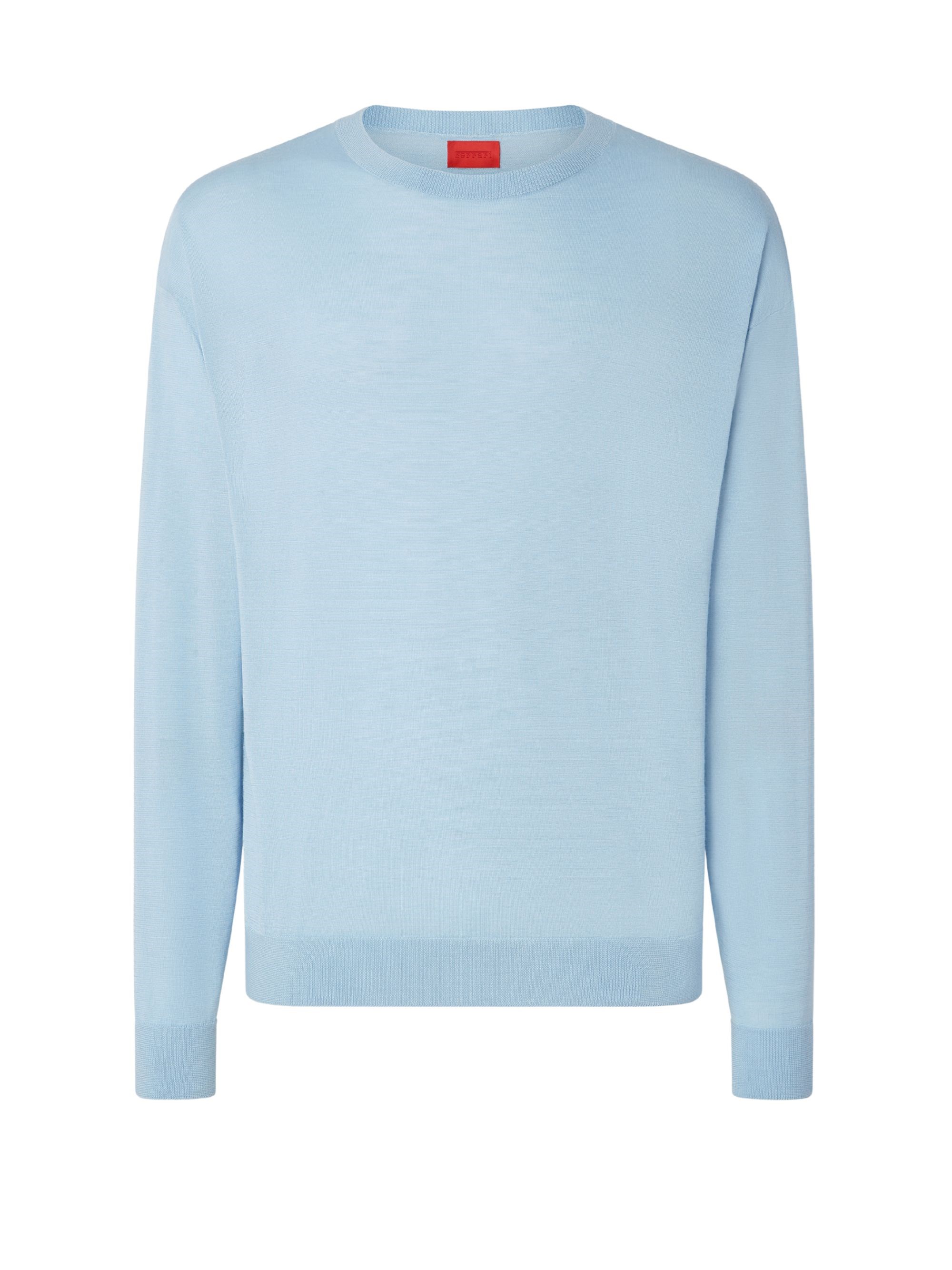 Ferrari Cashmere And Silk Jumper With Link Pattern In Blue
