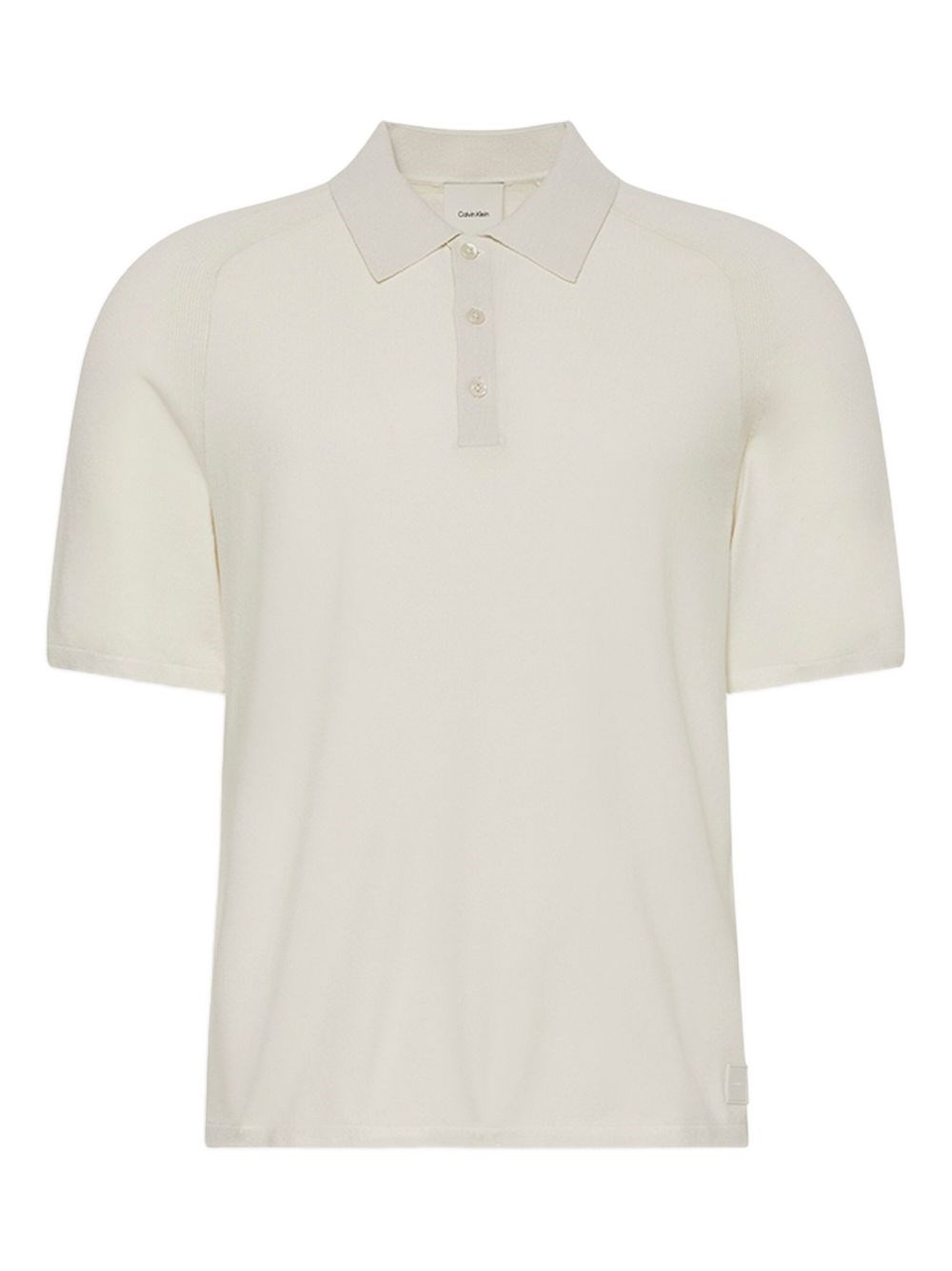 Calvin Klein Polo Shirt With Ribbed Cuffs And Collar In Neutral