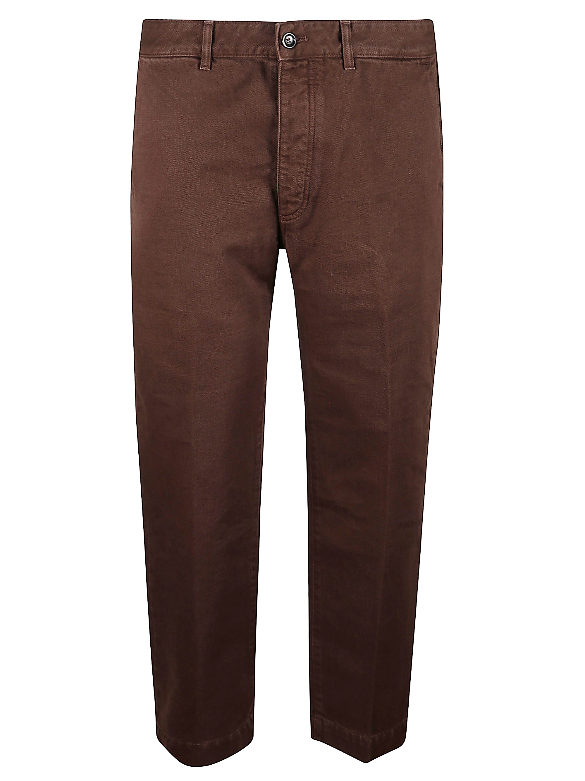 Nine In The Morning Buttoned Chinos In Brown