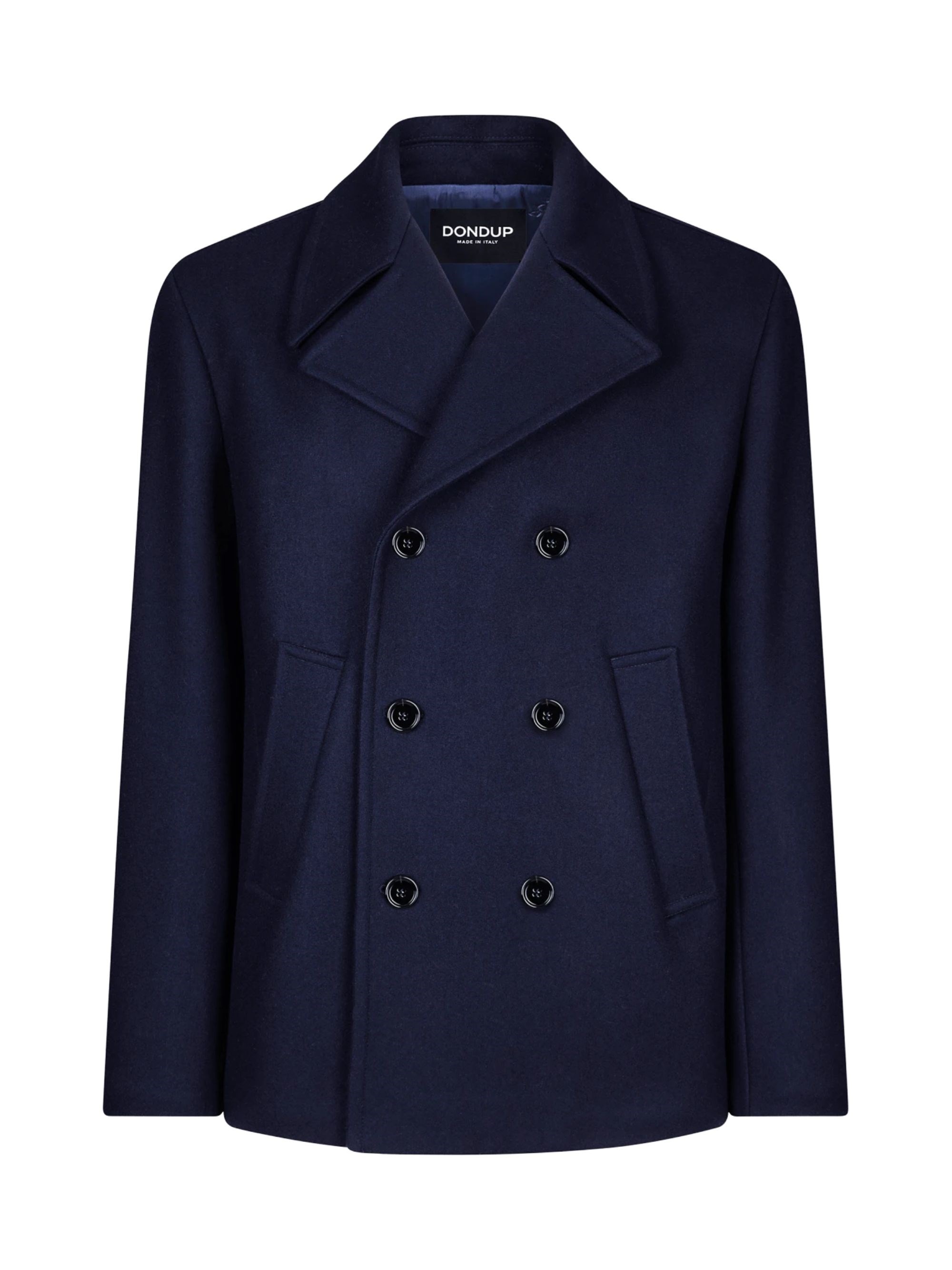 Dondup Double Breasted Jacket Bottoned Down In Blue