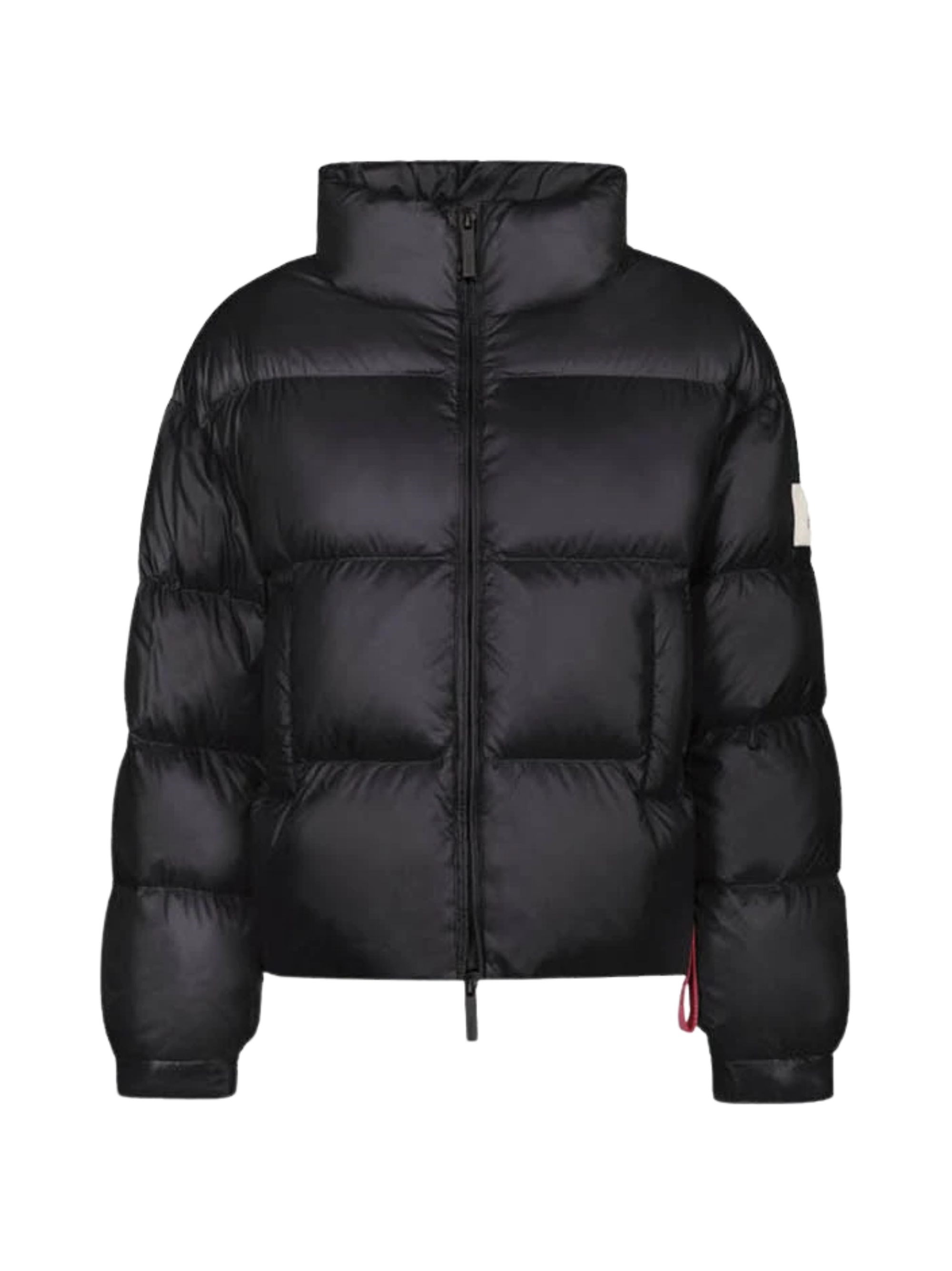 After Label Black Down Jacket With Logo Patch On The Sleeve In Tech Fabric Woman In Black