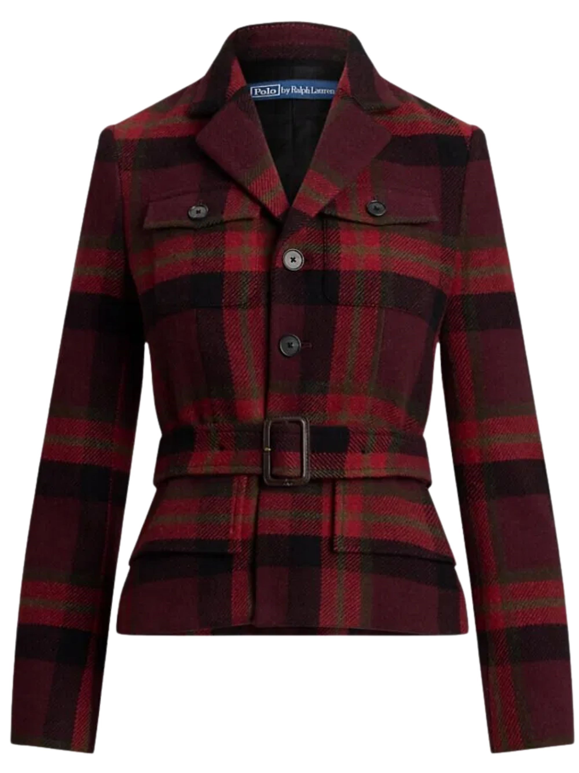 Polo Ralph Lauren Belted Tweed Jacket In Red