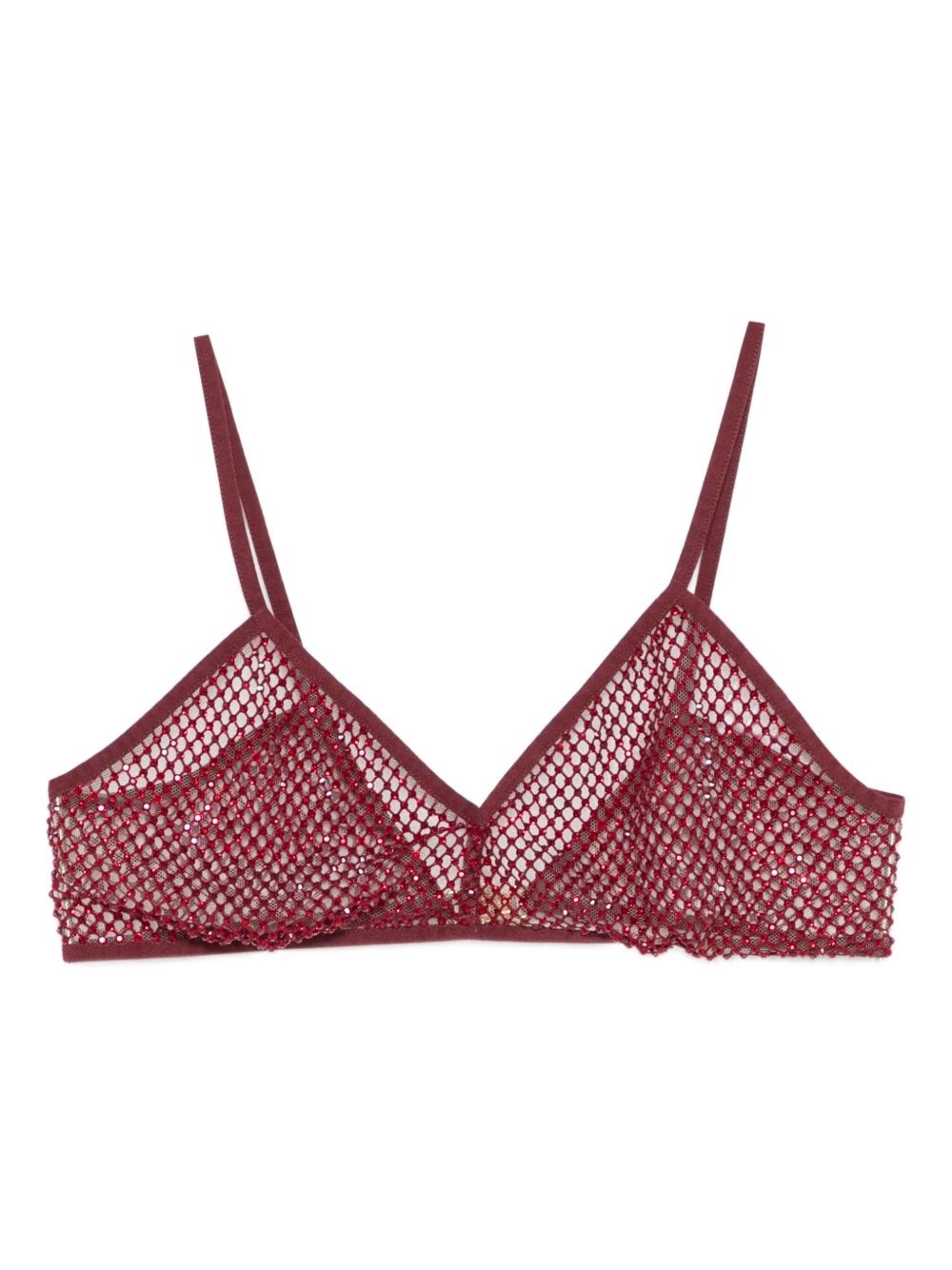 Genny Sheer Mesh Triangle Cup Bra In Red