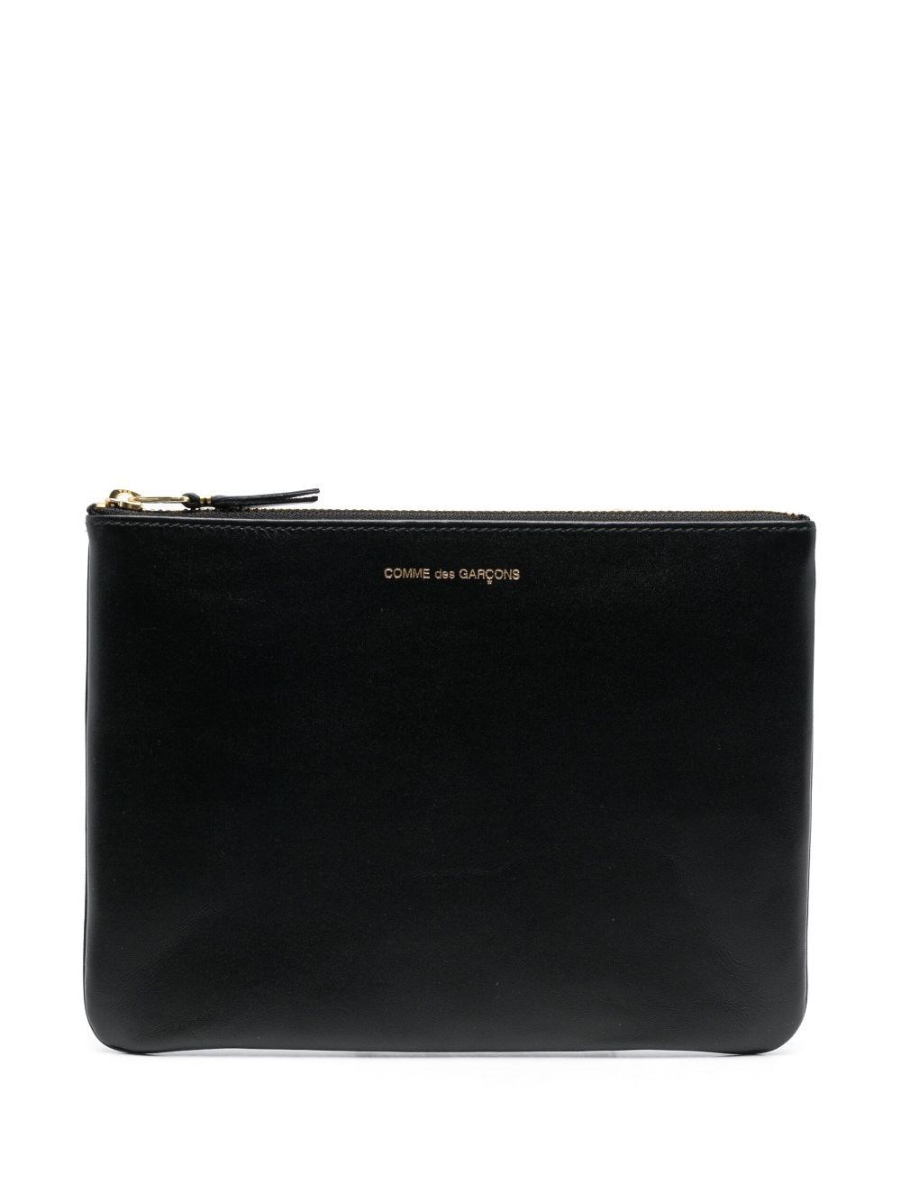 Comme Des Garçons Leather Credit Card Case In Black