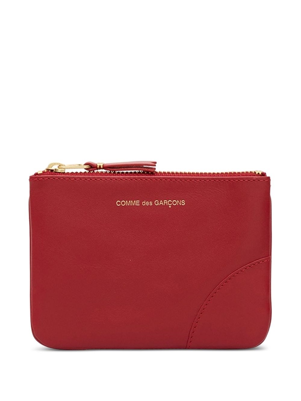 Comme Des Garçons Leather Credit Card Case In Red