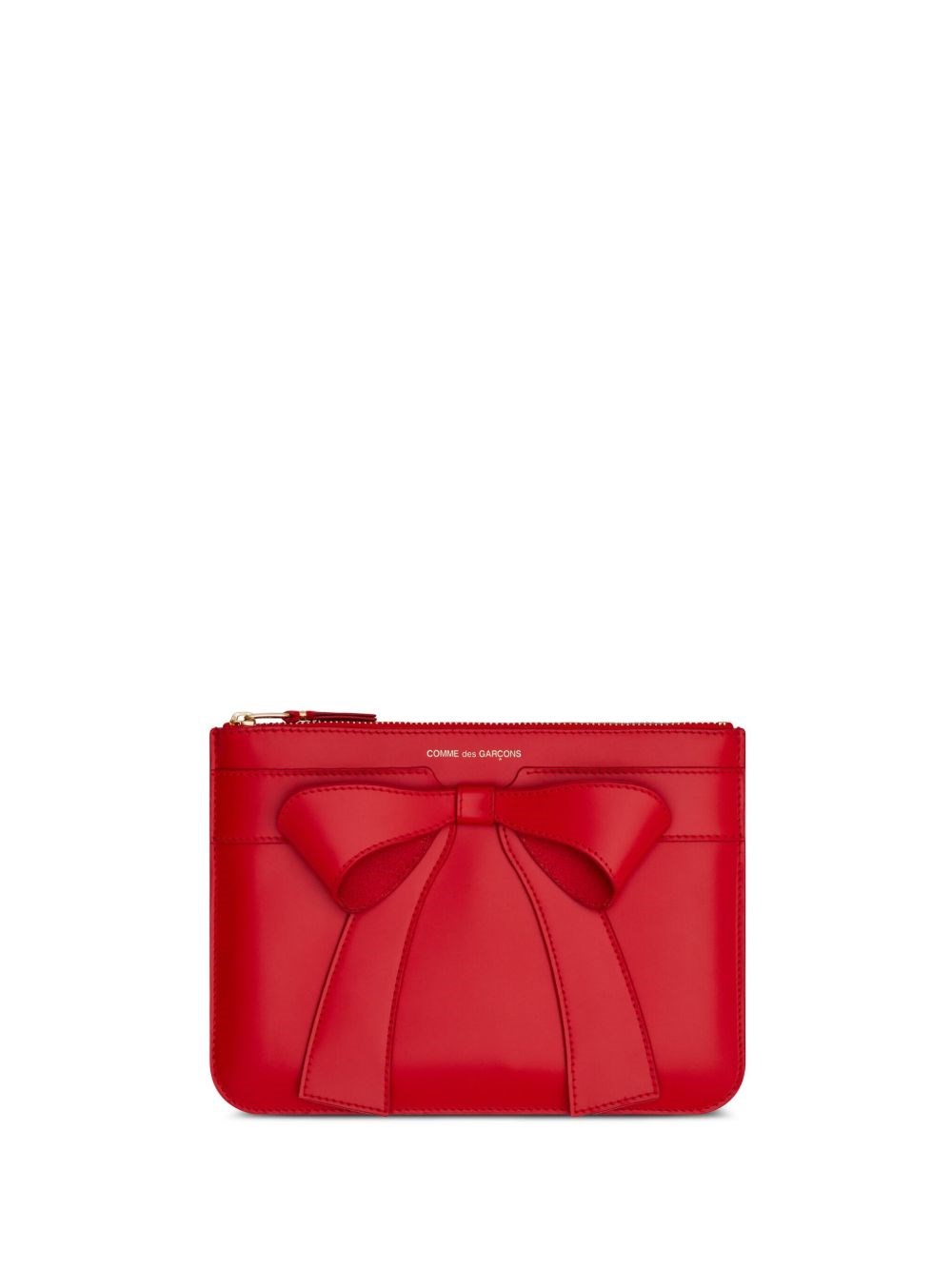 Comme Des Garçons Leather Credit Card Case In Red