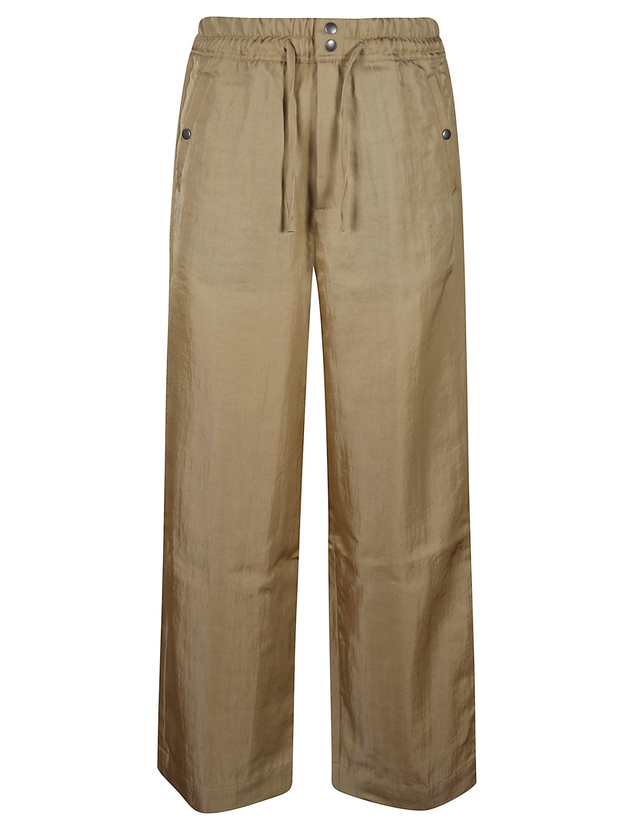 Dries Van Noten Wide Leg Trousers Elastic Waistband In Neutral