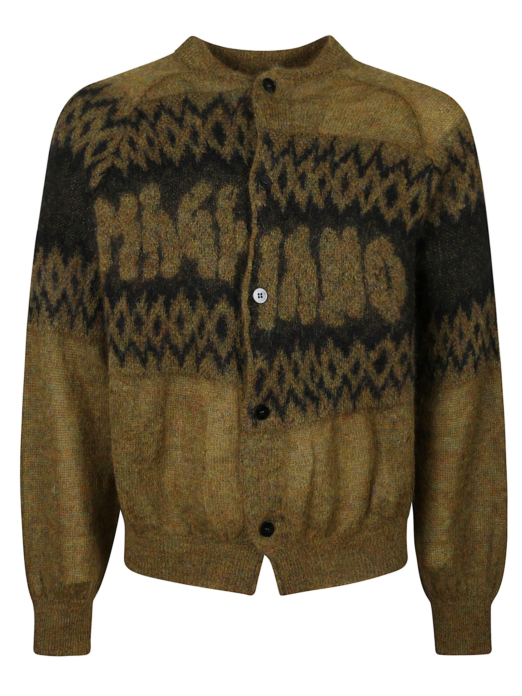 Magliano Textured Knit Sweater Collar Detail In Yellow