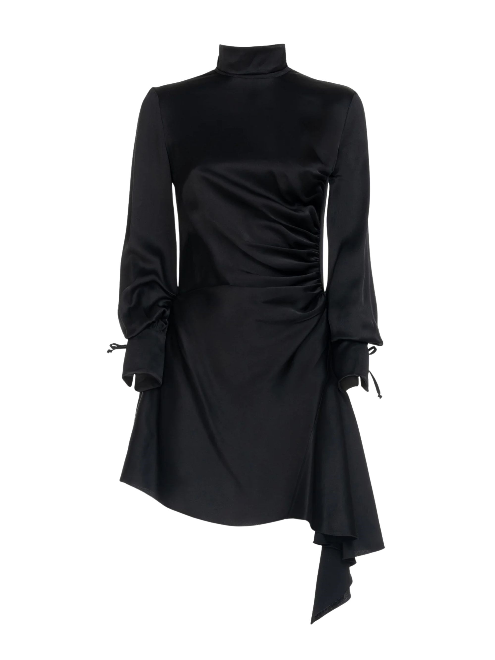 Les Filles D'eva Ruffled High-collar Mini Dress In Black