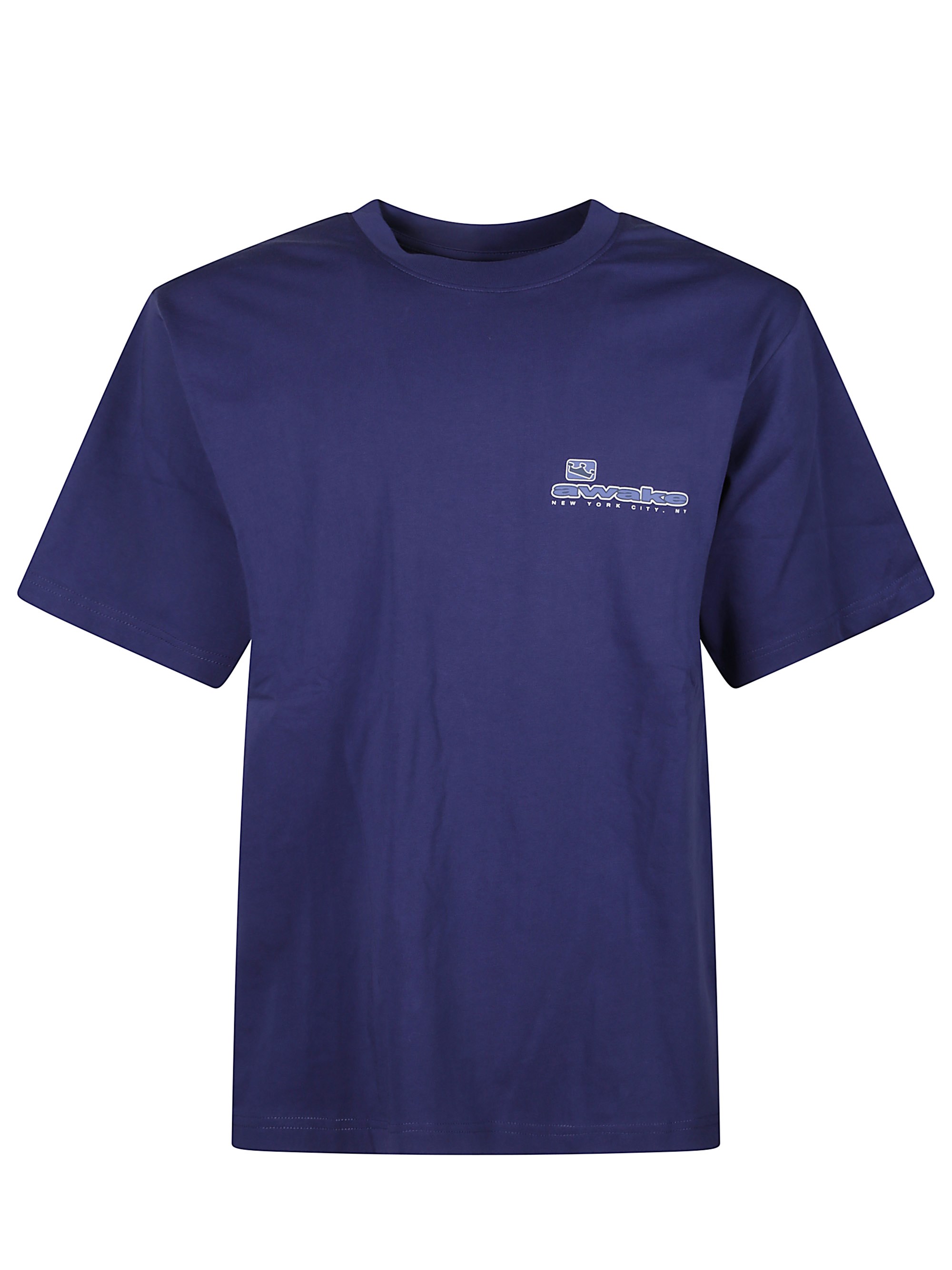 Awake Ny Mens New York City Graphic-print Cotton T-shirt Navy In Blue