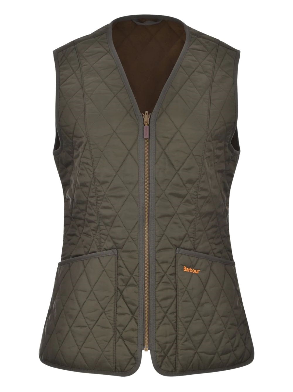 Barbour Down Vest With Logo In Green