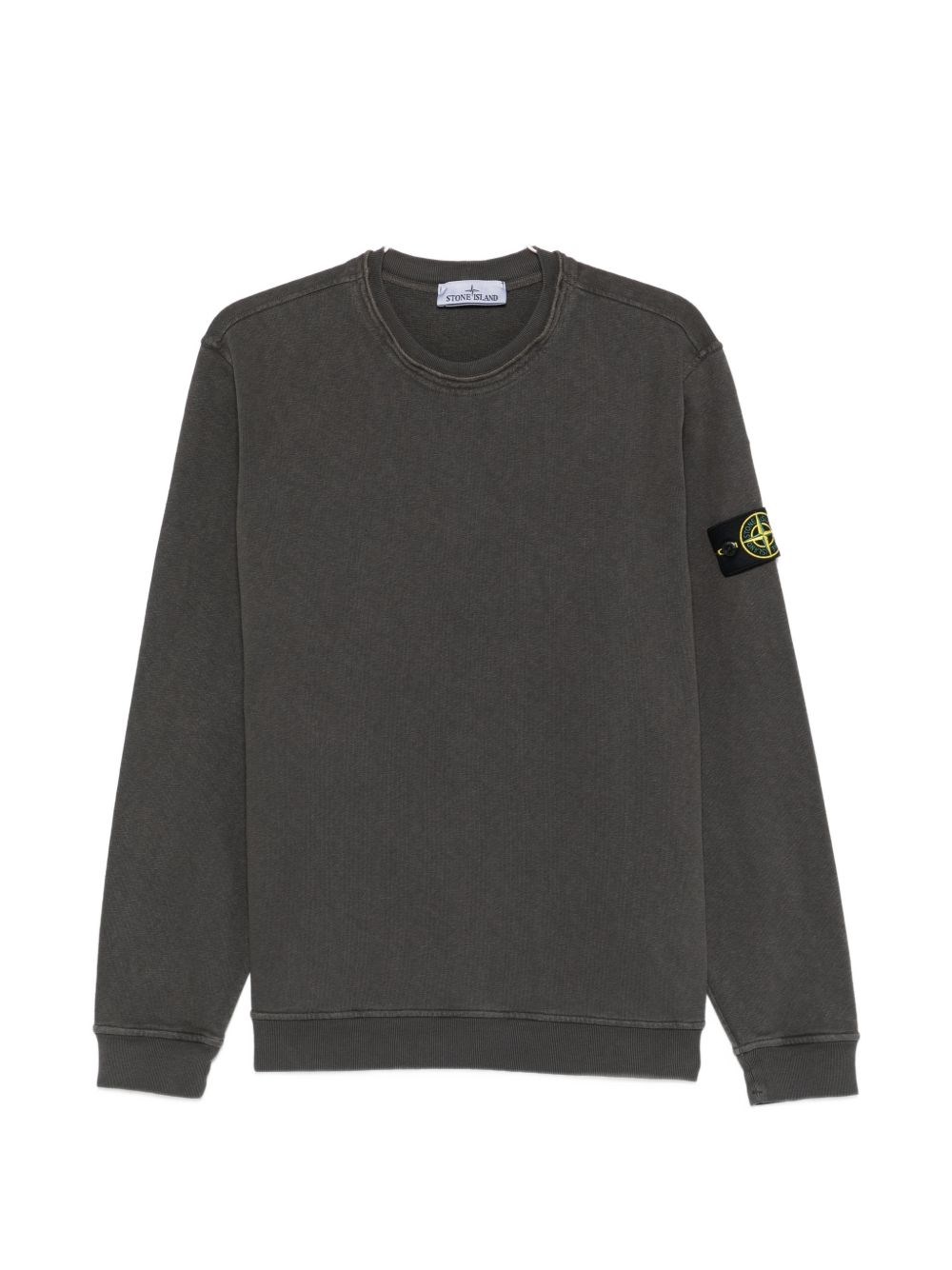 Stone Island Logo Cotton Crewneck Sweatshirt