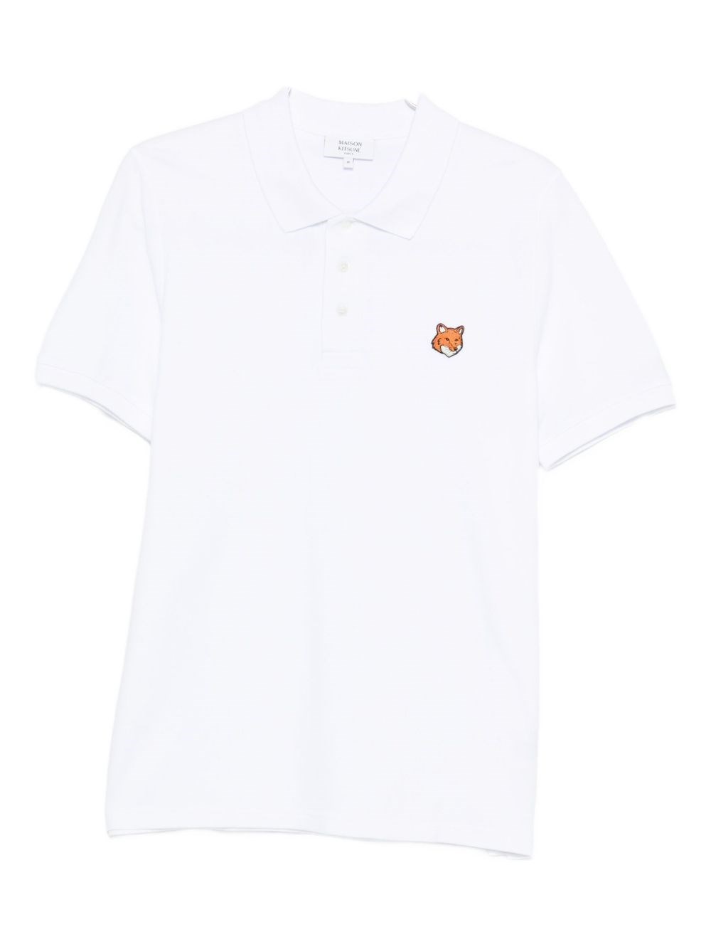 Maison Kitsuné Logo-Embroidered Cotton Polo Shirt — White