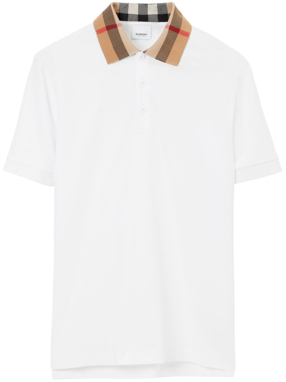 Burberry Check Collar Cotton Polo Shirt