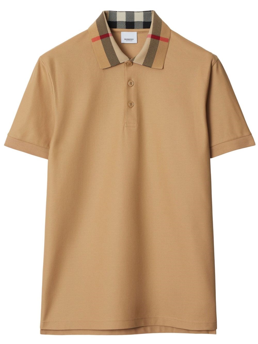 Burberry Check Collar Cotton Polo Shirt
